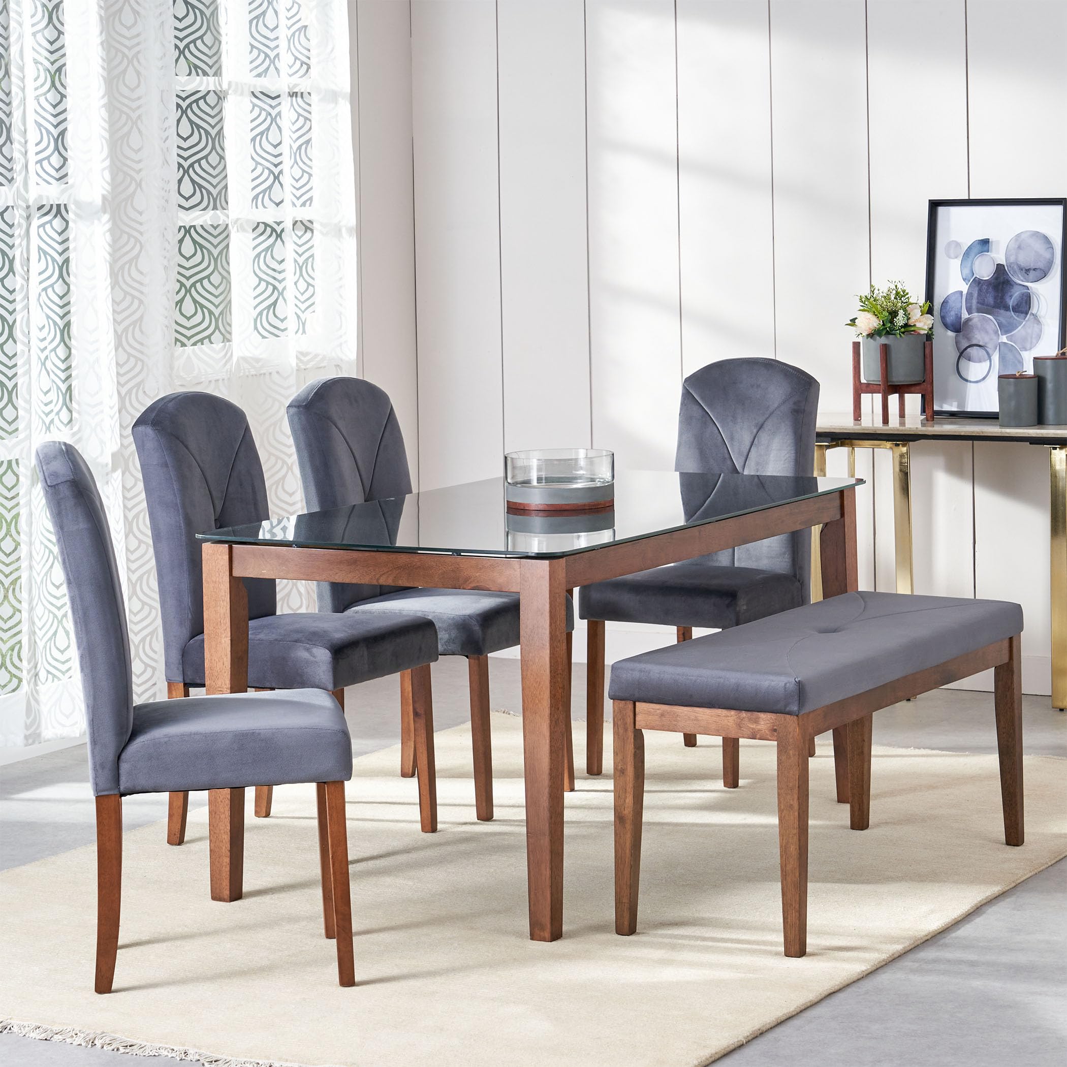Home Centre Paco Rubber Wood Seater Dining Set Chair