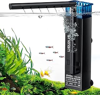 Aquarium Surface Protein Skimmer,3W Fish Tank Protein Skimmer,3 in 1 Aquarium Oil Skimmer for Sea and Fresh Water, Internal Filter Wall Mounted Fish Tank Surface Protein Skimmer