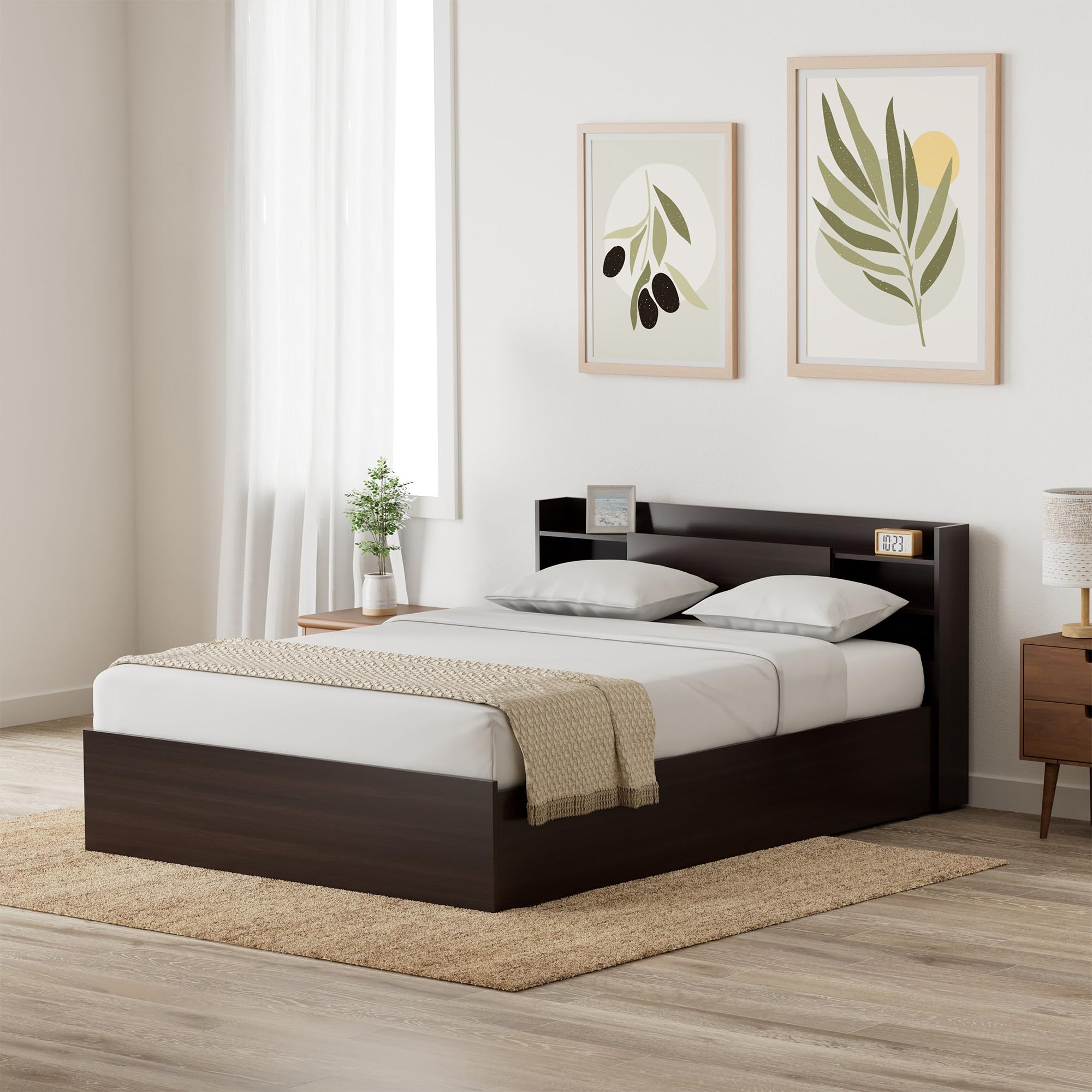 Amazon Brand - Solimo Picton Engineered Wood Queen Size Bed with Storage (Wenge) (B09P31TVQG) Amazon Price History, Amazon Price Tracker
