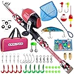 ODDSPRO Kids Fishing Pole - Kids Fishing Starter Kit - with Tackle Box, Reel, Practice Plug, Beginner\'s Guide and Travel Bag for Boys, Girls