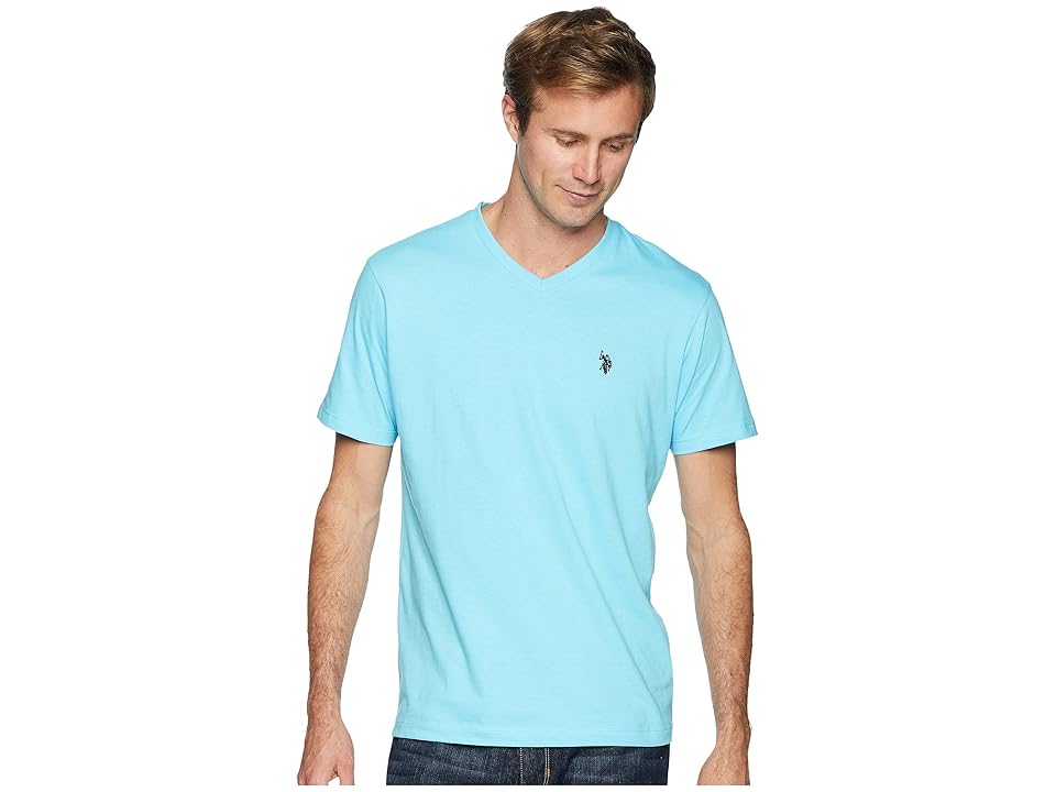 

U.S. POLO ASSN. Short Sleeve Solid V-Neck T-Shirt (Horizon Blue) Men's Short Sleeve Pullover
