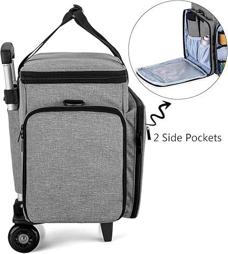 Miniatura 63 de Luxja - Bolsa para máquina de coser portátil, compatible con la mayoría de las máquinas Singer Morado,Negro,Azul,Puntos grises,Puntos