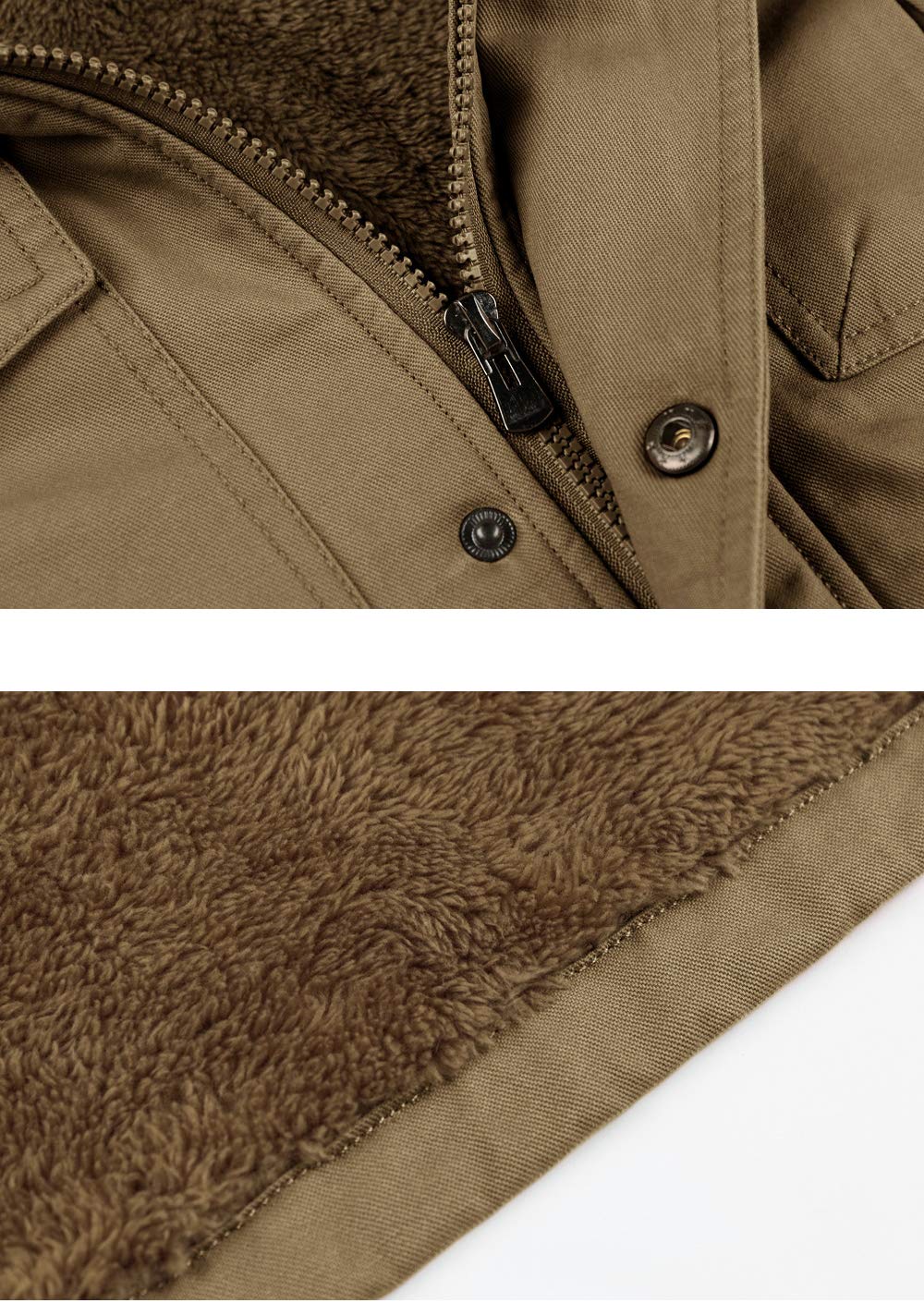 KEFITEVD Parka de invierno para hombre Chaqueta abrigada de invierno con capucha extraíble Abrigo forrado Chaqueta de transición de invierno con forro polar Chaqueta