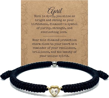 LAMIBEE Birthstone Bracelet, 12 Months Tibetan Luck Protection Wrap Bracelet, Adjustable Surfer String Gift for Him Her, Friend, Grandma, Mom, Inspirational Jewelry