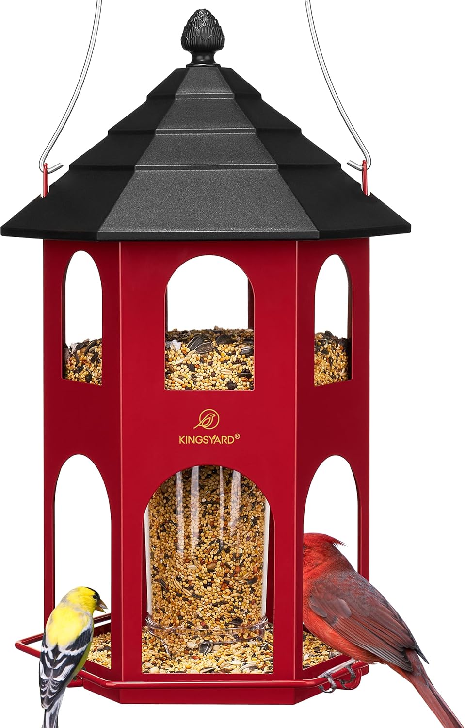 Kingsyard Metal Bird Feeder for Outdoor Hanging, Wild Bird