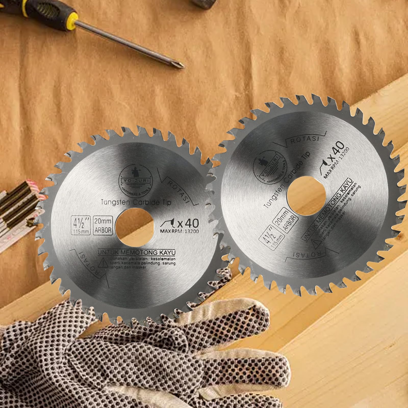 115 mm (20 mm Bore) Circular Saw Blade, Professional Carbide Saw Blade, 4.5 inch Wood Cutting Disc for Angle Grinder - Image 3