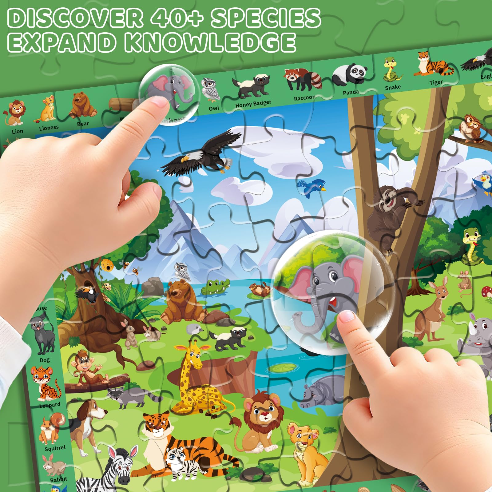 Juego de rompecabezas 4 en 1 para niños – Puzzle educativo de 60 piezas, divertido regalo de Navidad y cumpleaños para niños de 3 a 8 años