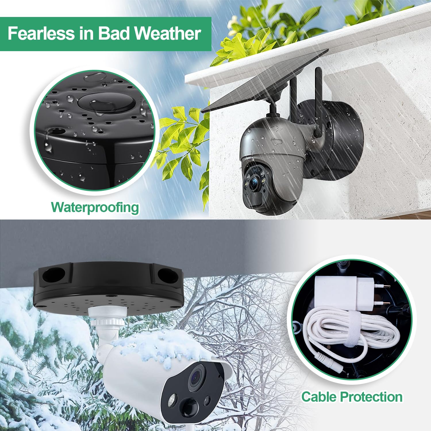 4 Pieza Caja Conexiones Estanca Junction Box de Cámara Caja Estanca Circular Impermeable Estanca con Tornillos y Destornillador Pequeño Apto para Cámaras de Vigilancia en Interiores y Exteriores