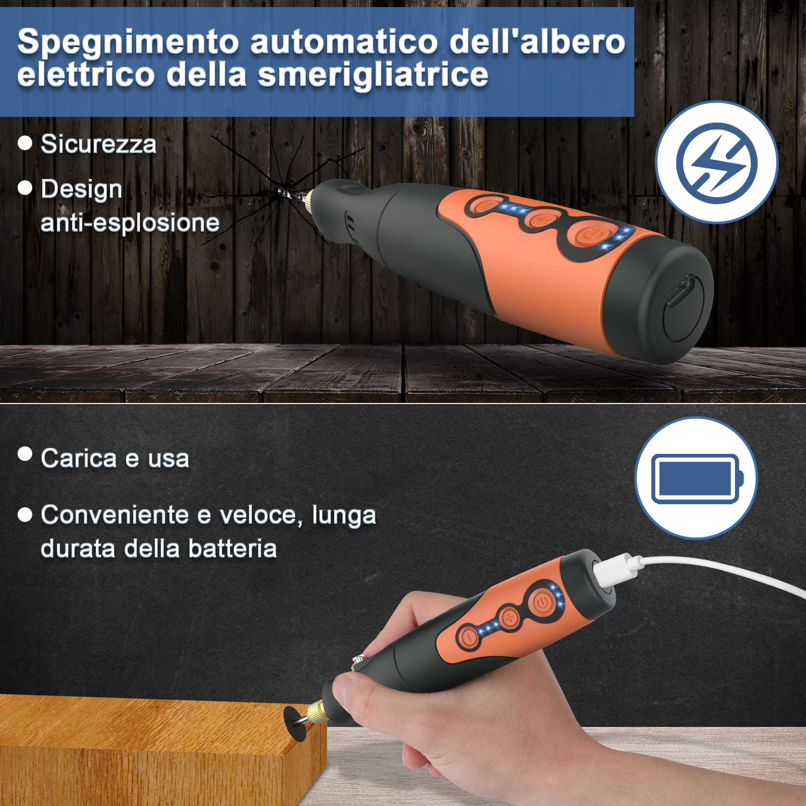 Utensili rotanti multifunzione 135 W kit 6 velocità 8000-35000 giri/min 210 accessori taglio incisione foratura rettifica lucidatura