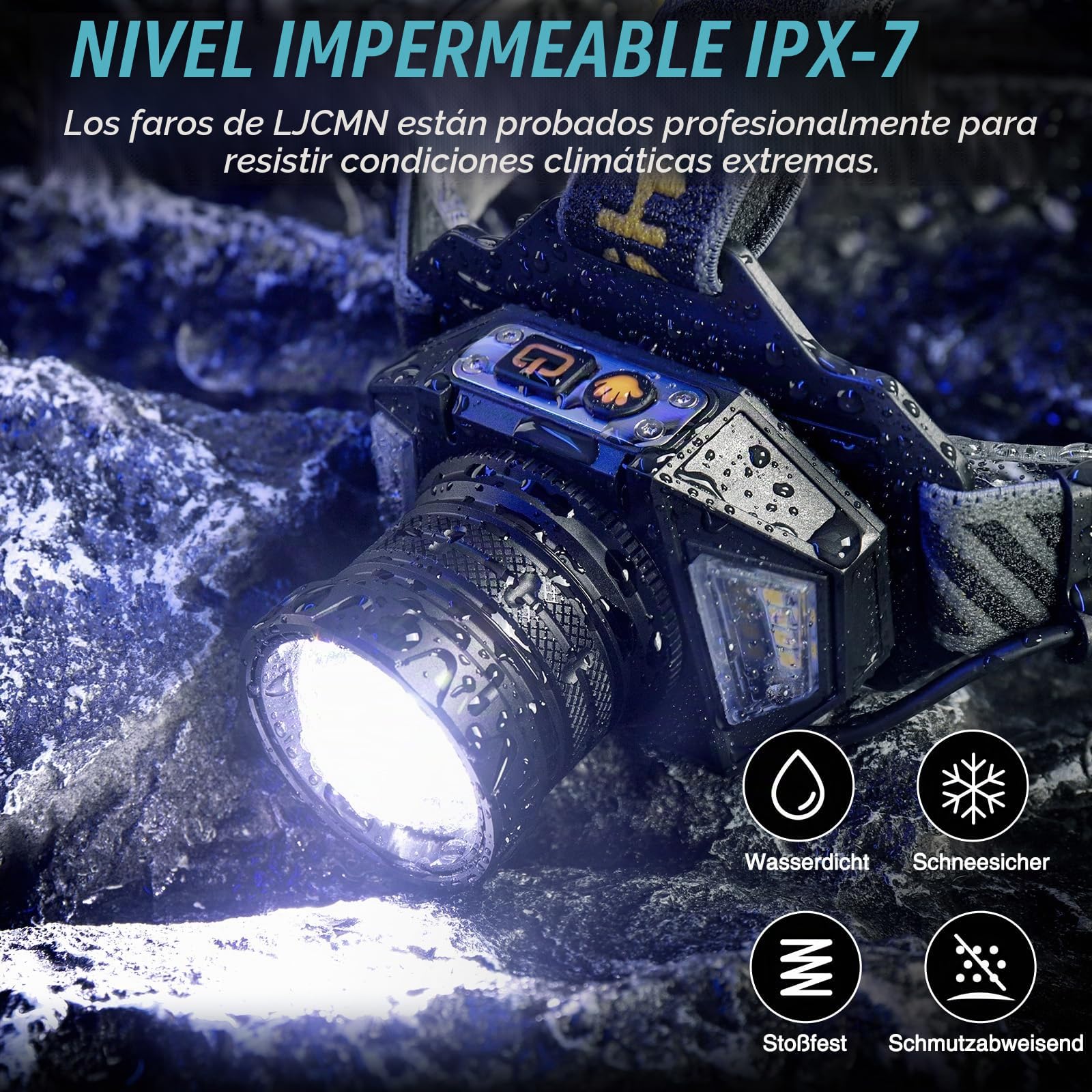 SIDARK Linterna frontal LED recargable, superbrillante 120000, linterna frontal de alta luz, linterna frontal con 12 modos y sensor y IPX7, resistente al agua y ajustable a 90°, para camping al aire