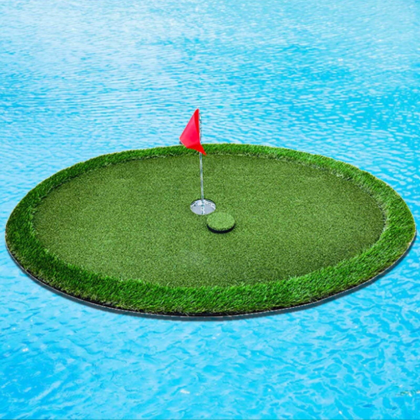 Floating Golf Galleggiante Tappeto da Putt con Coppa Integrata E Segnalino in Sintetica per Pratica Ripetibile Precisione E Distanza Adatto per Piscina Area Relax Divertimento con Amici