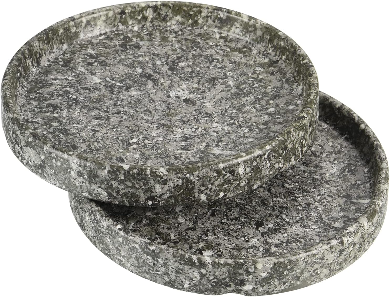 PATIKIL Plant Pot Saucers 6 Inch, 2 Pack Ceramic Round Flower Drip Tray for Indoor Outdoor, Marble