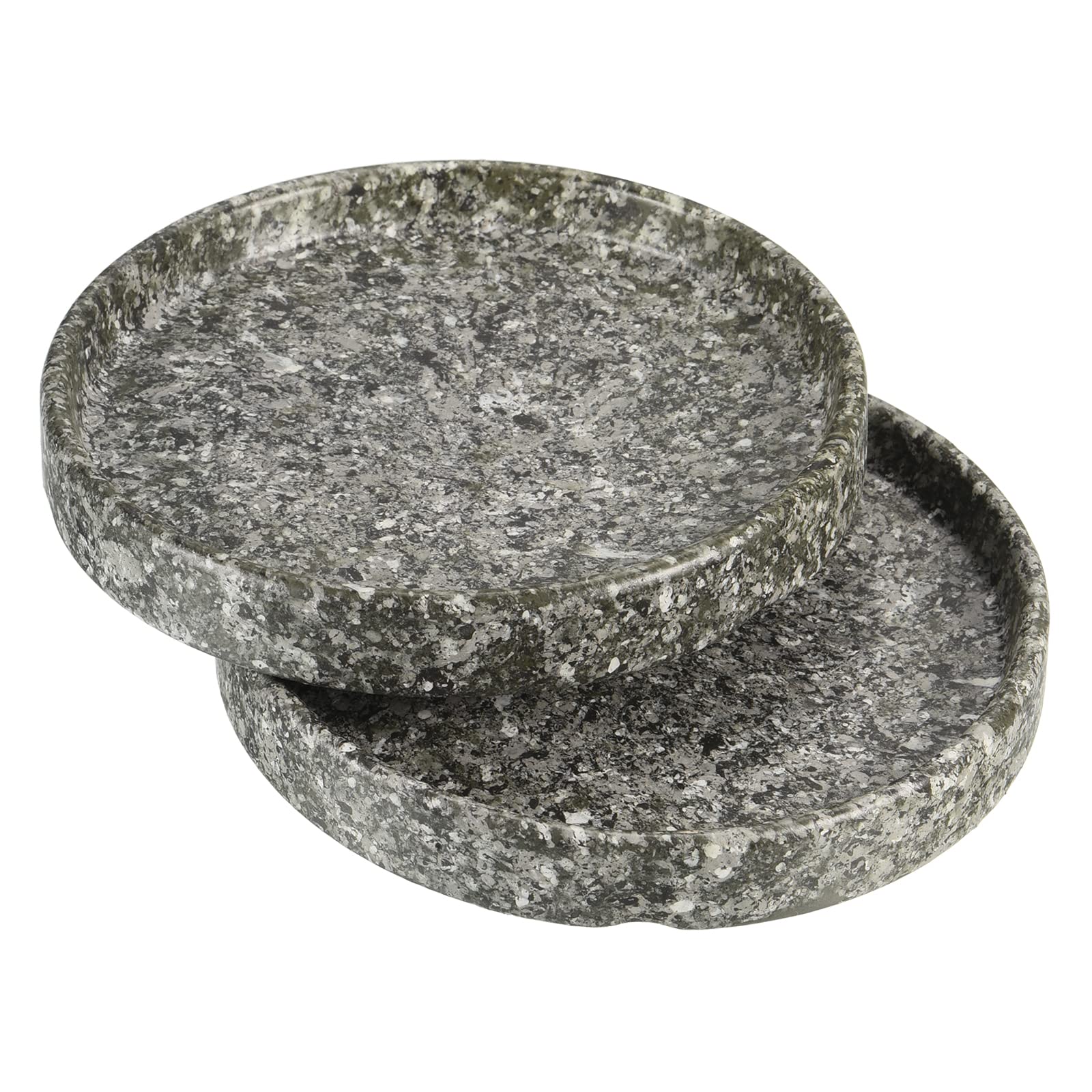PATIKIL Plant Pot Saucers 4.5 Inch, 2 Pack Ceramic Round Flower Drip Tray for Indoor Outdoor, Marble โ image 1