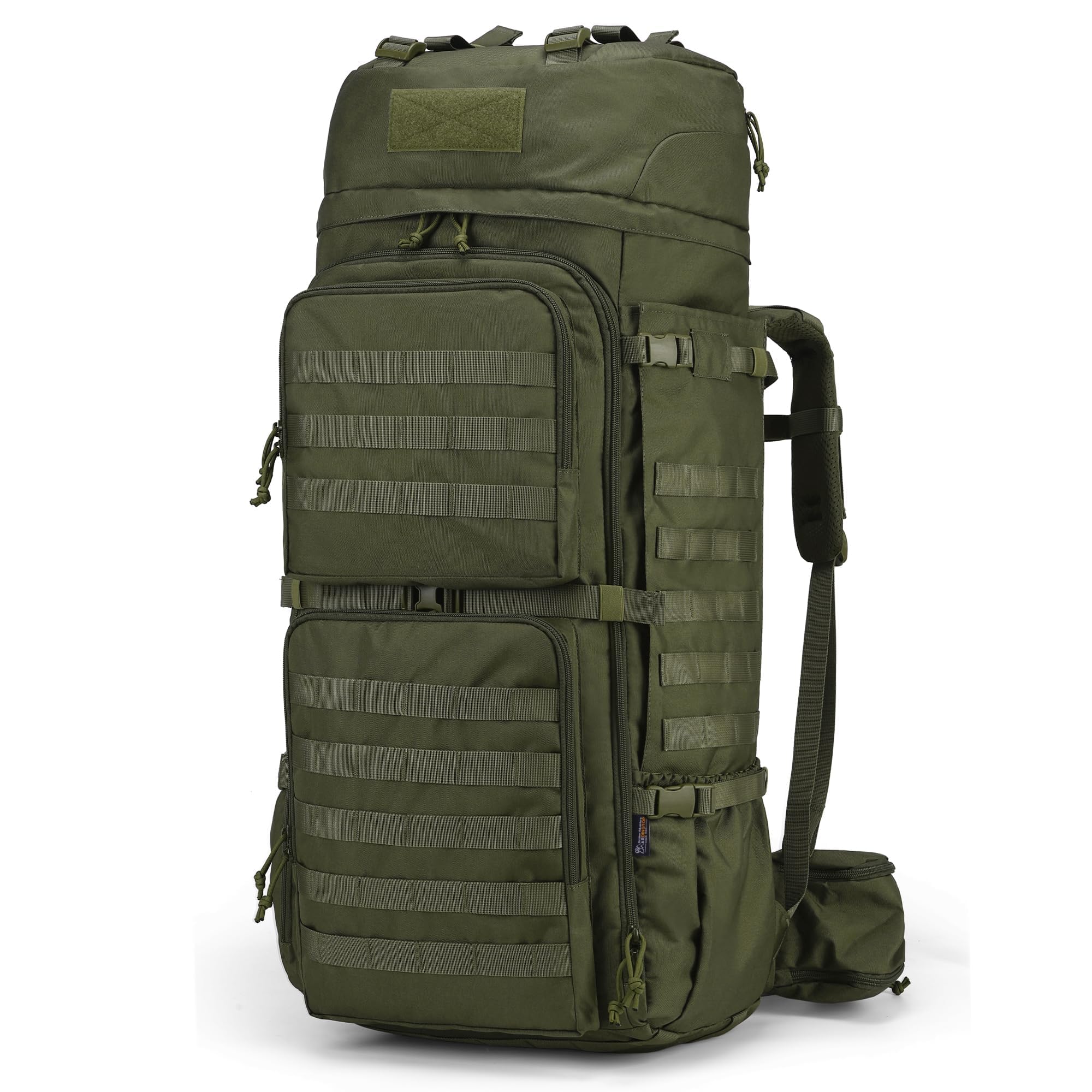 75L Molle Hiking Internal Frame Backpacks with Rain Cover (M6312-Army Green-75L)
