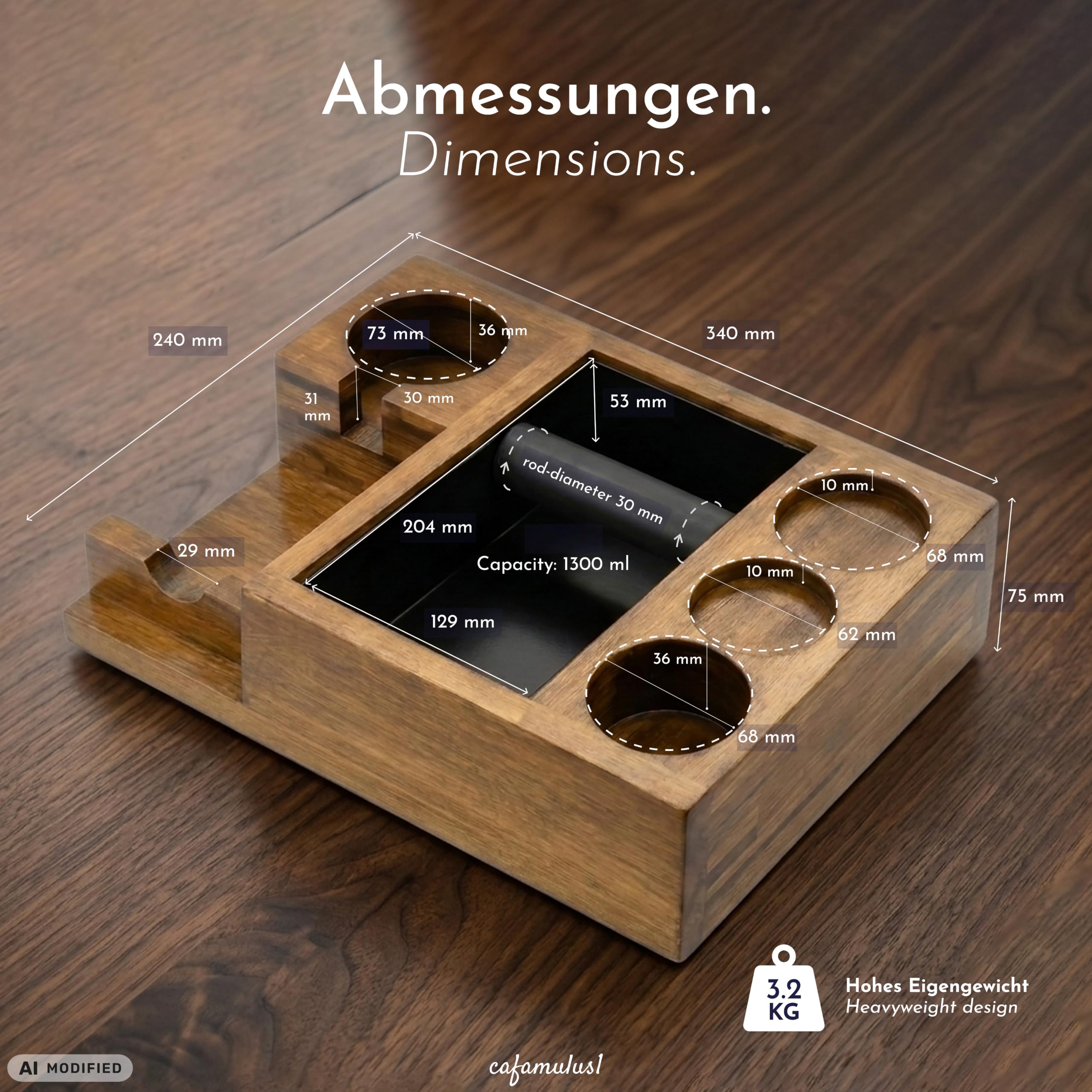 Espresso Tamper - Tamper con caja para tamiz (51-58,5 mm)