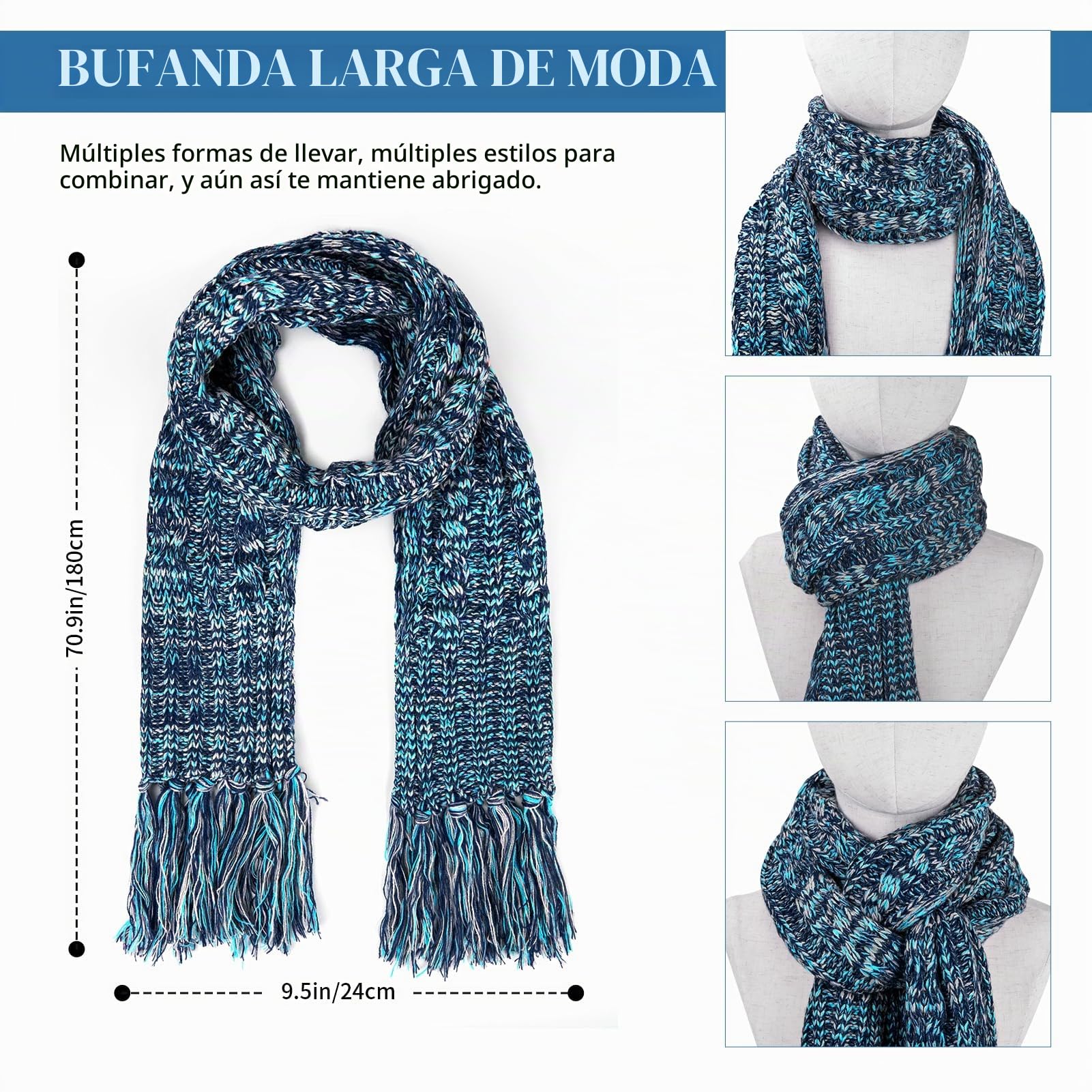 Conjunto Bufanda y Gorro y Guantes Táctiles Mujer Invierno Gorro Bobble