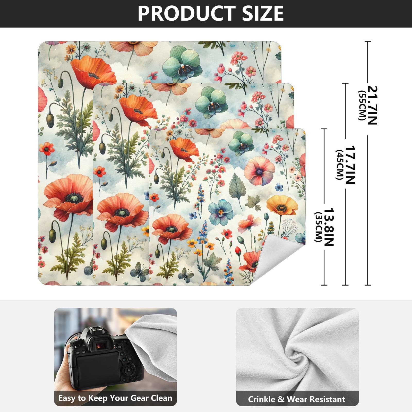 ODAWA Multi-purpose Wrap Cloth Floral Watercolor Red Self Adhesive Cloth 21.7