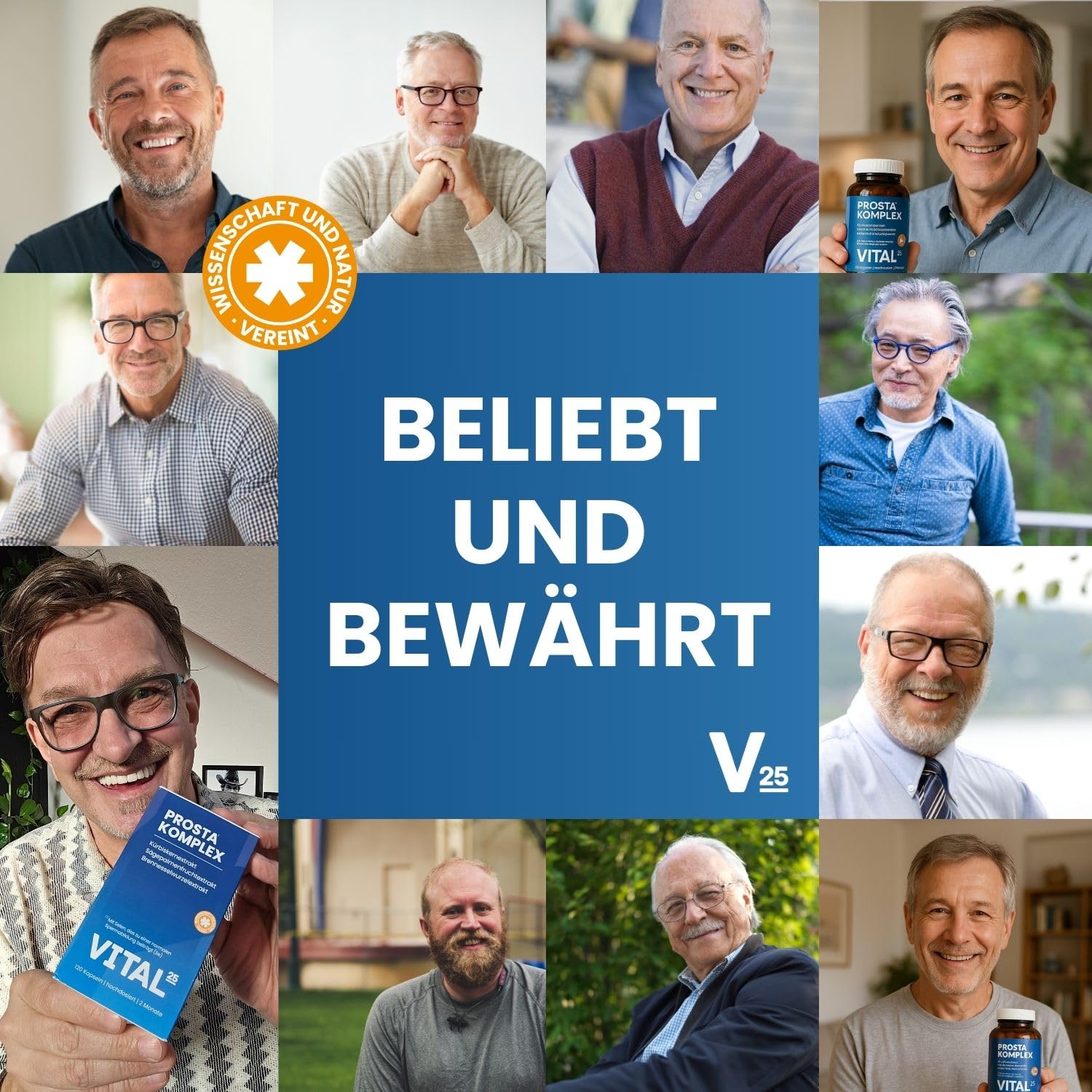 Prosta Komplex Kapseln mit Sägepalmenextrakt, Kürbiskern, Brennnessel, OPC, Lycopin, Vitamin E, Zink, Selen - hochdosiert & vegan - im Braunglas - 120 Kapseln für 2 Monate