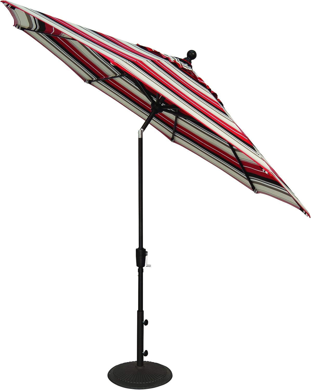 Treasure Garden Deluxe Auto-Tilt Octagon Market Umbrella, 11ft - Outdoor Patio, Deck, Pool, Backyard Stand Alone Umbrella - Heavy Duty w/Bronze Frame & Obravia2 Fabric (Red)