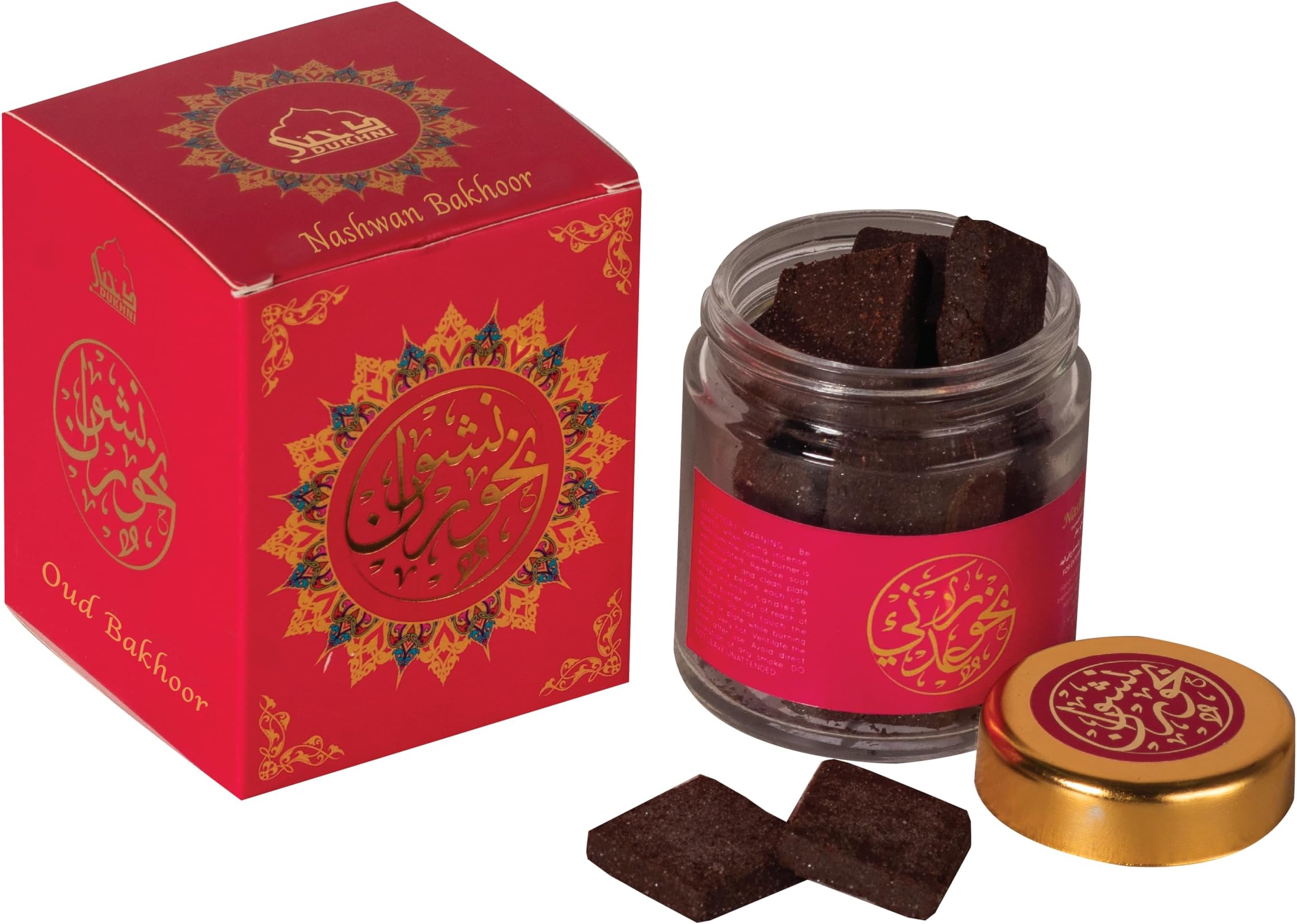 Dukhni Nashwan Bakhoor - Yemeni Oud Incense | 40 Gram Jar | Handmade With Traditional Recipe | Sweet Floral Blend | Perfect For Prayer Time & Relaxation