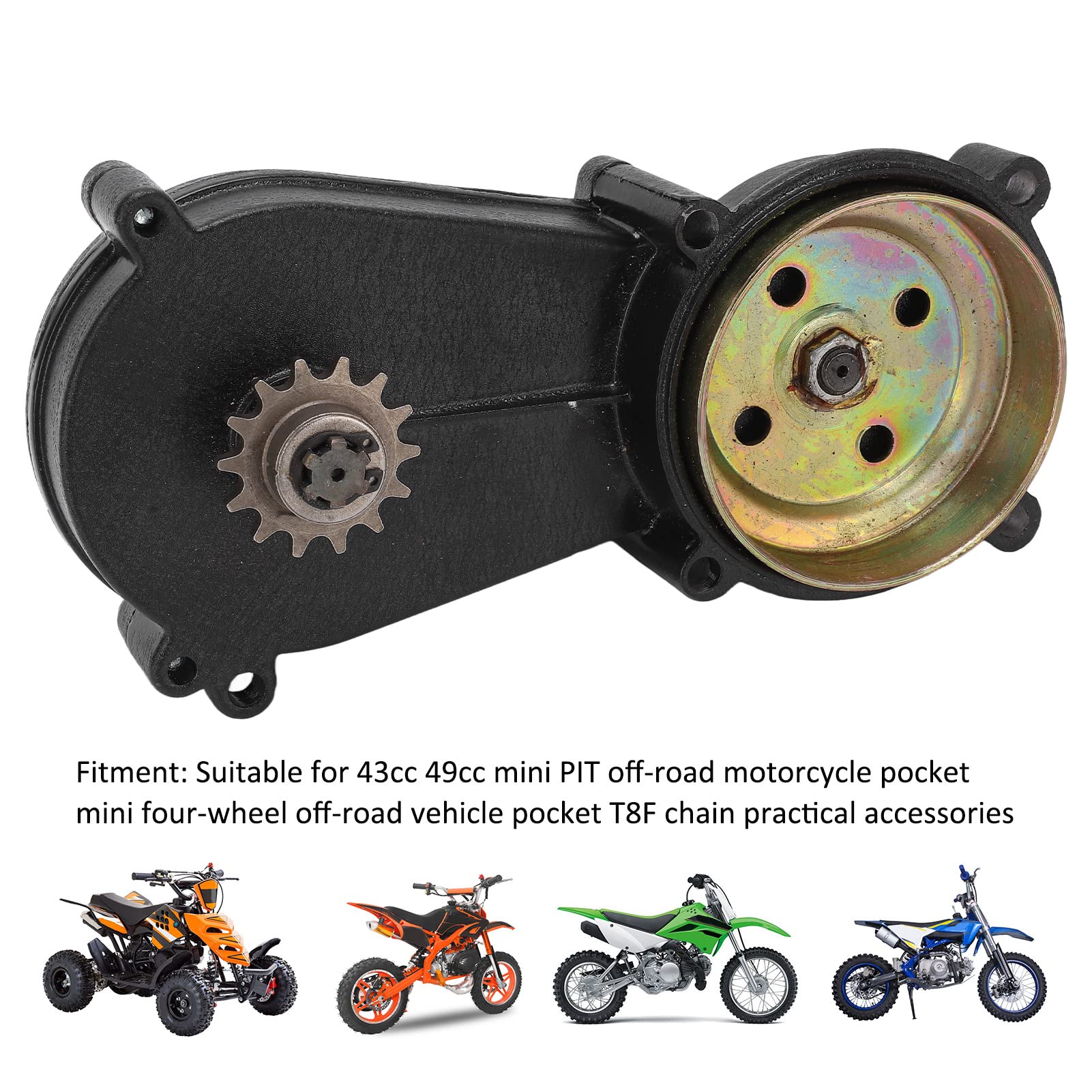 Kit de Embrague de Caja de Cambios de Transmisión ATV, Caja de Cambios de Carcasa de Campana de Tambor de Embrague 14T con Embrague para Mini Pocket Quad Dirt Bike ATV de 47cc y