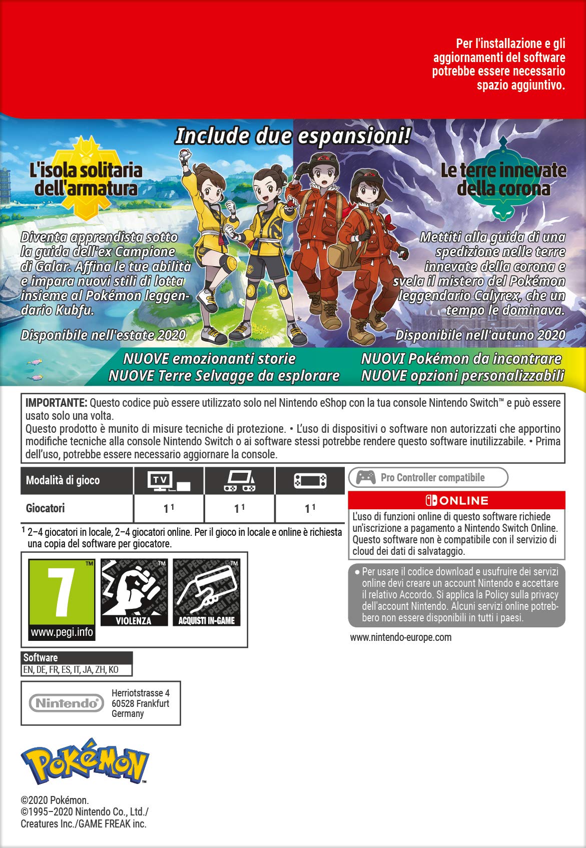 Pokémon Spada e Pokémon Scudo - Pass di espansione | Nintendo Switch - Codice download