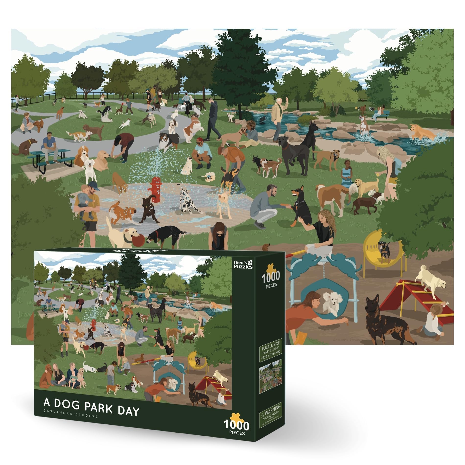 1000 Piece Puzzle for Adults, Dog Park Puzzles - Smooth Edged, High Resolution Puzzle; Matte Finished, Zero Dust Jigsaw Puzzle Animal Puzzle