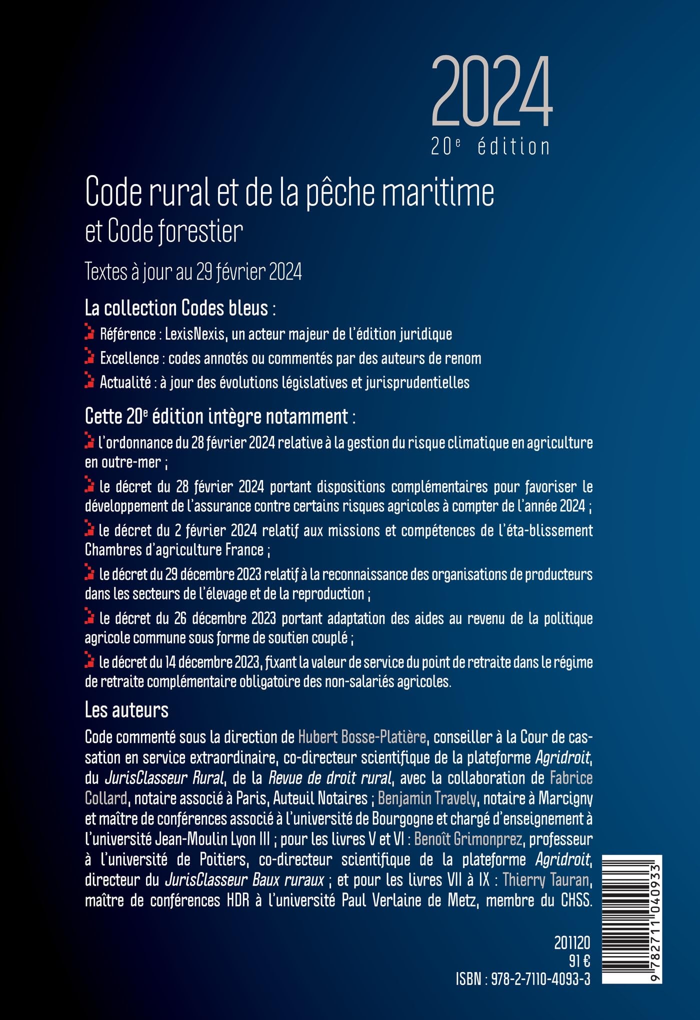 Code rural et de la pêche maritime 2024