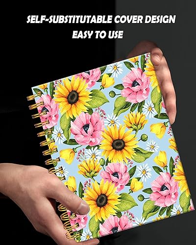 Miniatura 4 de Cuaderno de espiral para mujer, cuadernos universitarios A5 de 6 x 8.4 pulgadas, 120 páginas rayadas con papel grueso de alta calidad, perfecto para