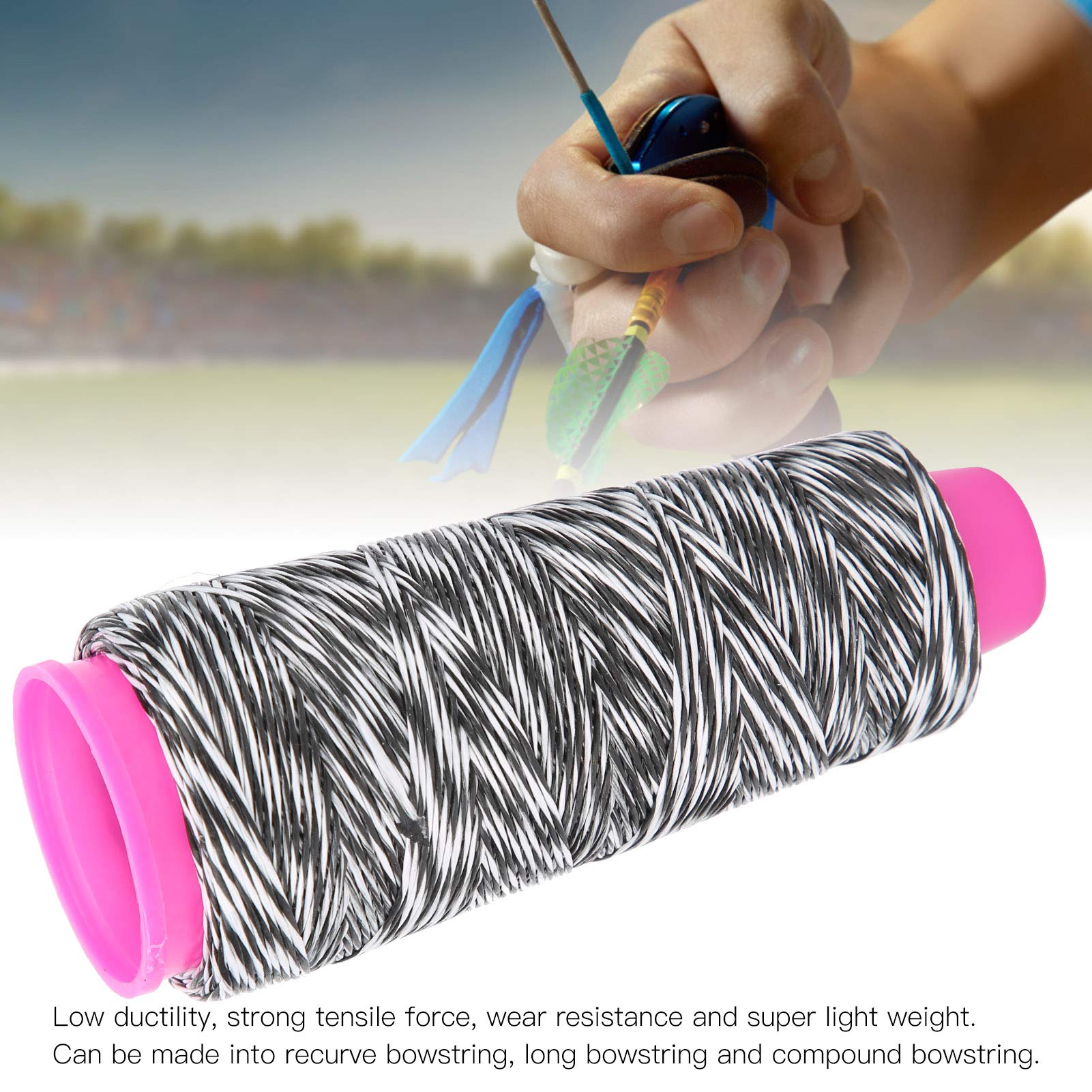 Filato Per Corda Arco Dacron - 110m, Bianco E Nero, Per Arco Ricurvo O Composto - Foto 5