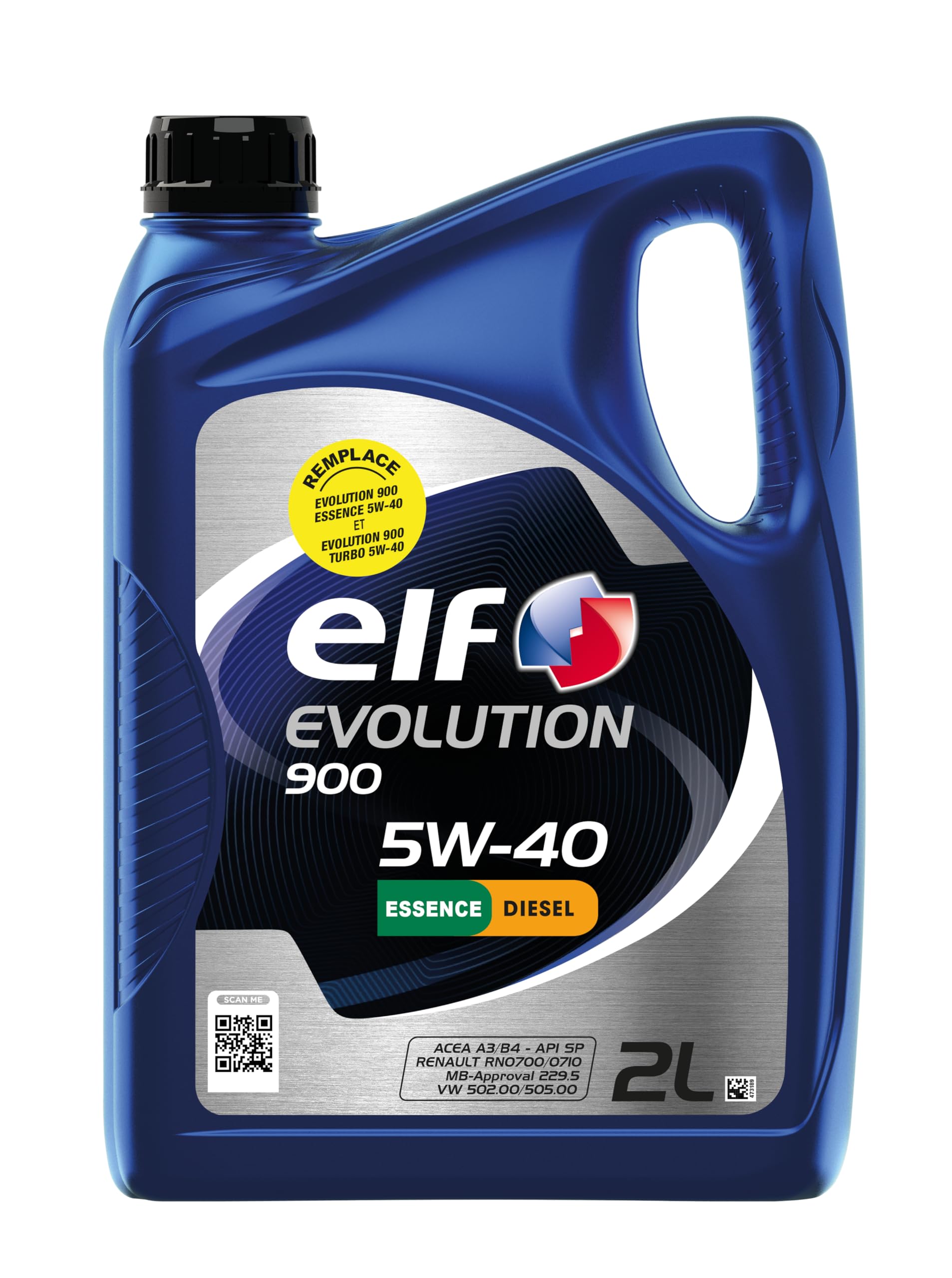 ELF EVOLUTION 900 5W-​40, Huile moteur essence et Diesel, 2 litres
