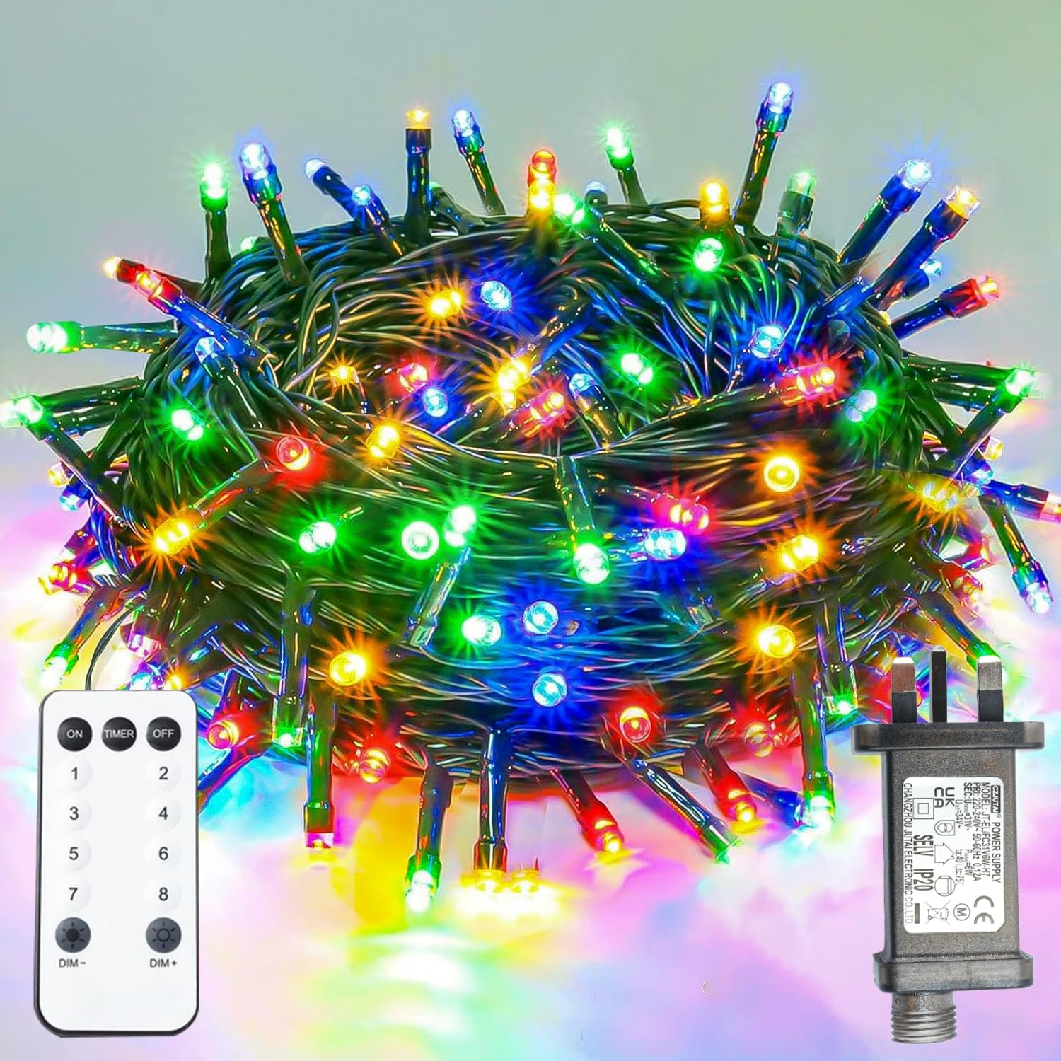 XmasBokeh Fairy Lights Plug in 20m 200 LED Multicolor String Lights with Remote Control Timer Mains Powered 8 Modes Memory Indoor Outdoor Christmas Lights for Bedroom Garden