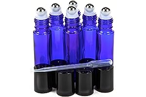 Vivaplex 10ml Cobalt Blue Glass Roll-on Bottles with Roller Balls