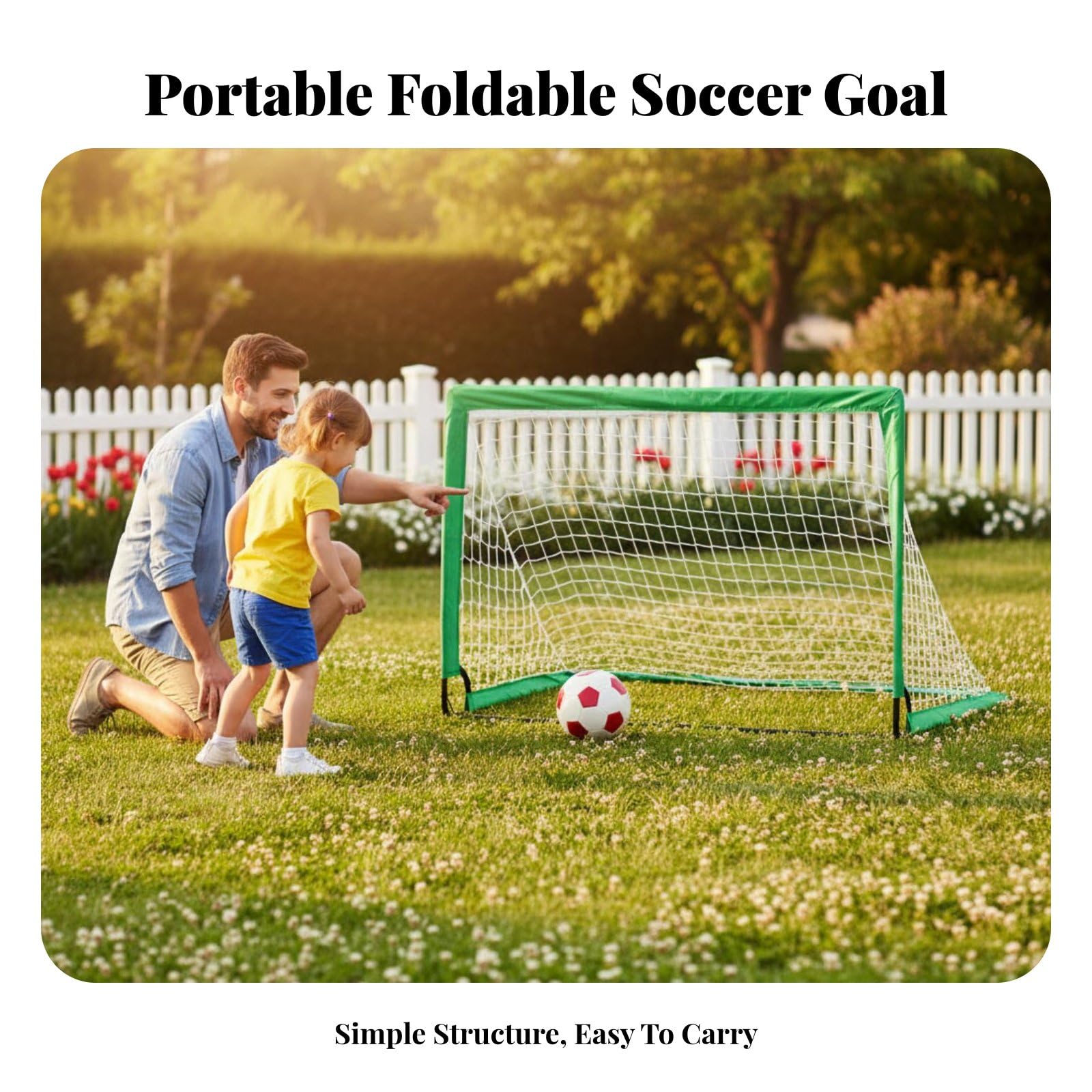 Porta da Calcio Portatile Stabile e Robusto Porta da Calcio Pieghevole Materiali Durevoli Attrezzatura Sportiva per Esterno, Allenamento, Giardino, Blu