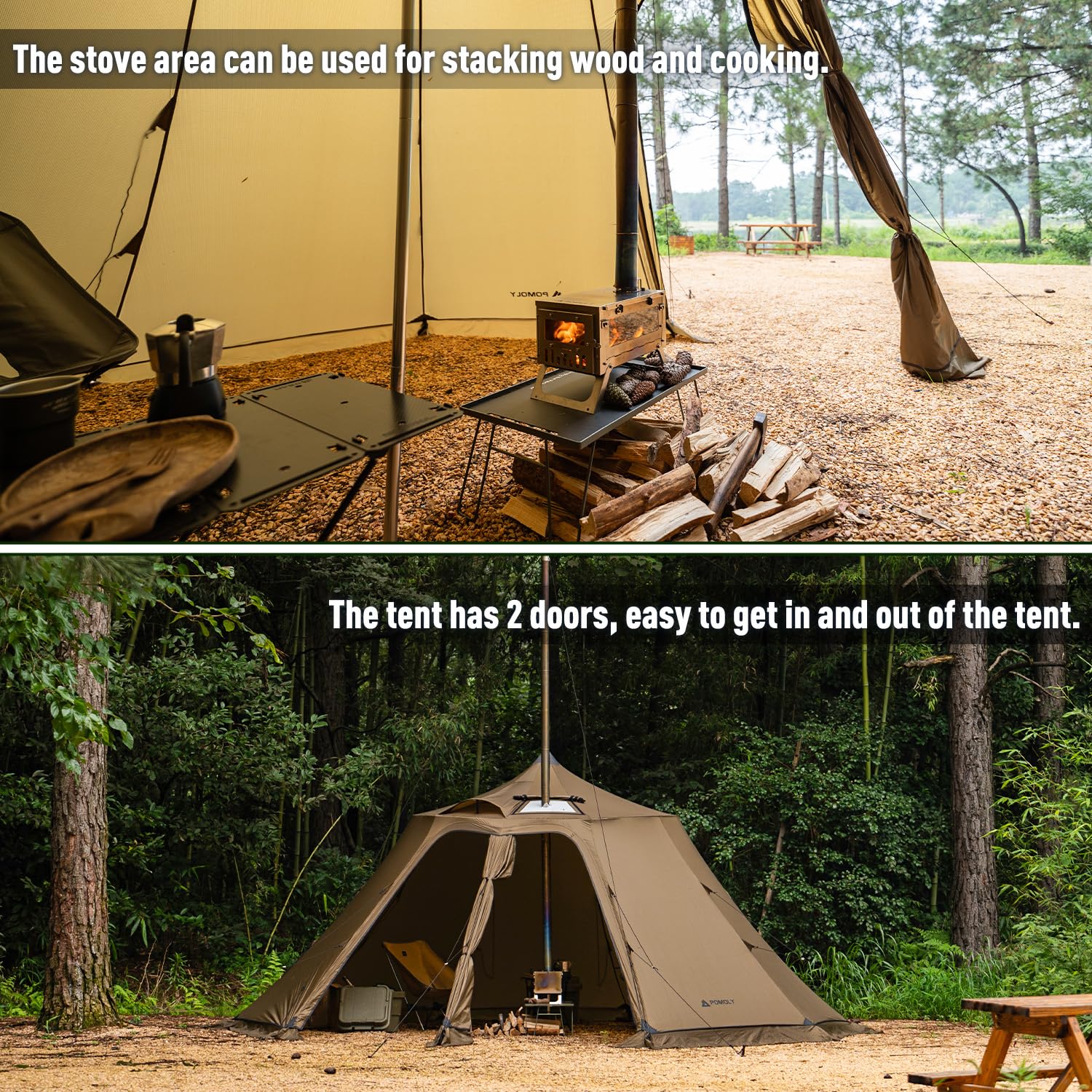 pomoly サークル6 Circle Tent for Camping | POMOLY Circle 6 Hot Tent Bell Tent