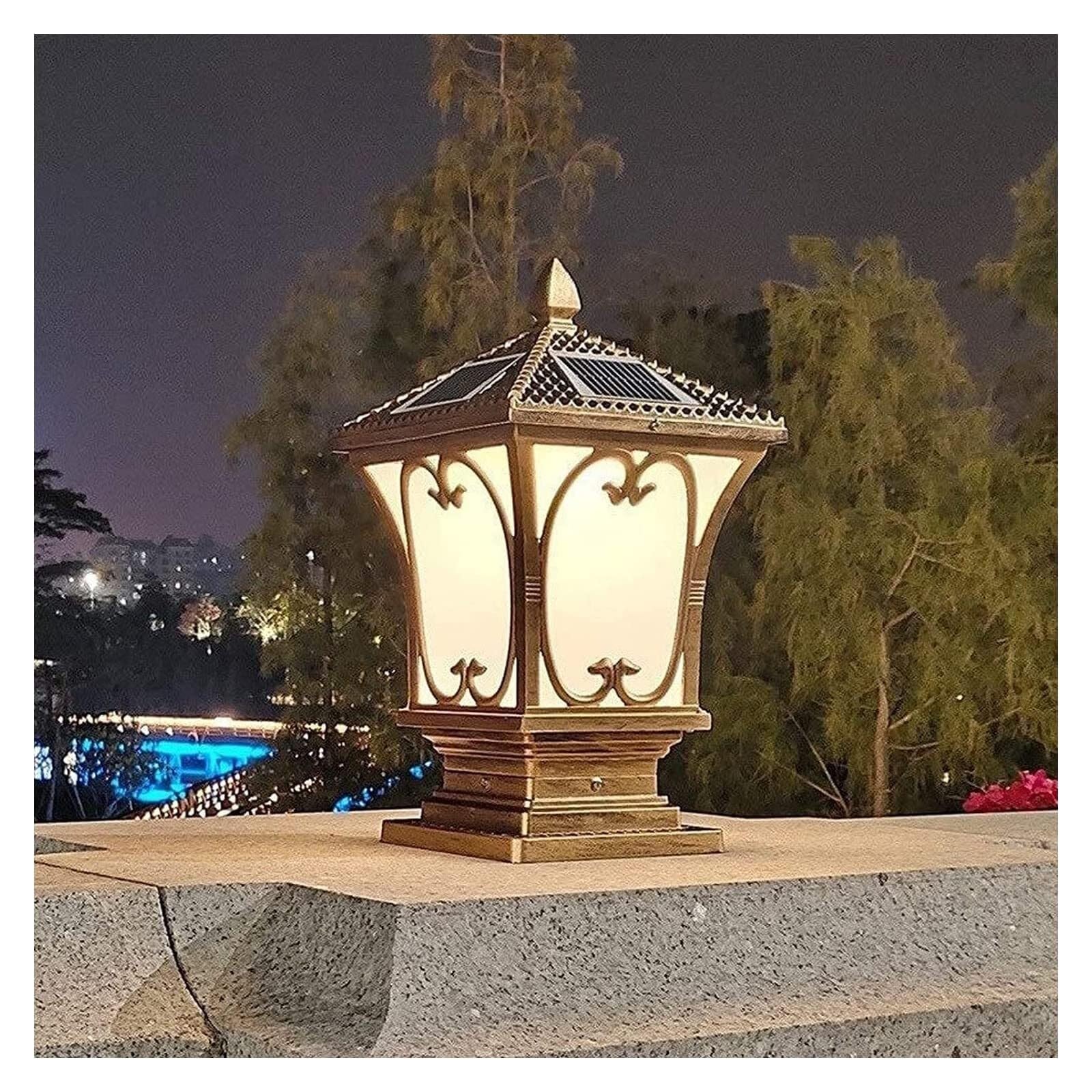 QUSYZD Courtyard Light Column Solar Lights Waterproof Rustproof Retro Industrial Lights Post Light Doorpost Lamp Outdoor Landscape Lamp Led Lamp for Streetlight Deck Patio,