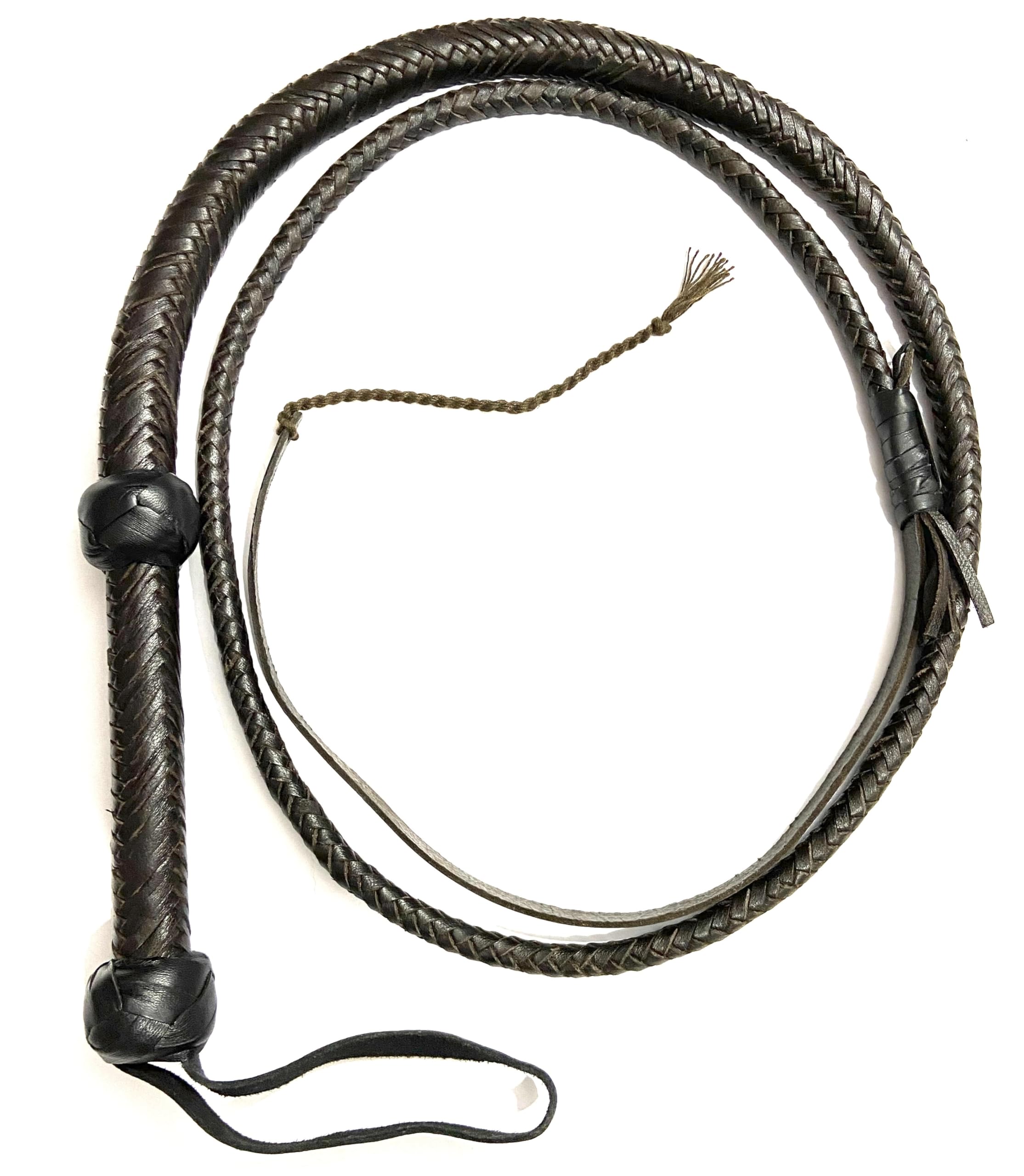 4 Feet Leather Bull Whip Hunter for Hours Training Whip (Brown) | Smooth Touch-picture-11