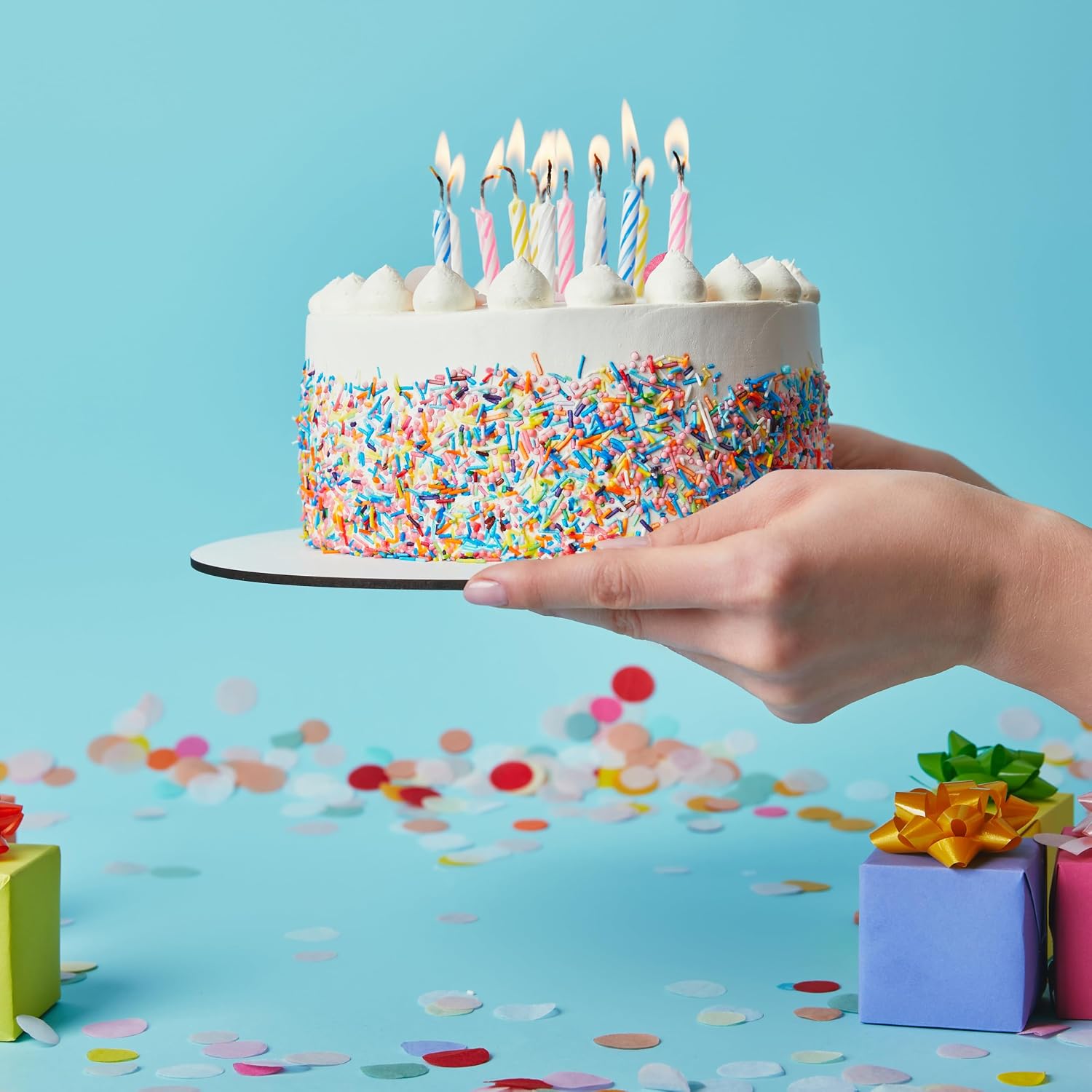 48 Count Birthday Candles Multicolored Spiral, Birthday Candles for Cake