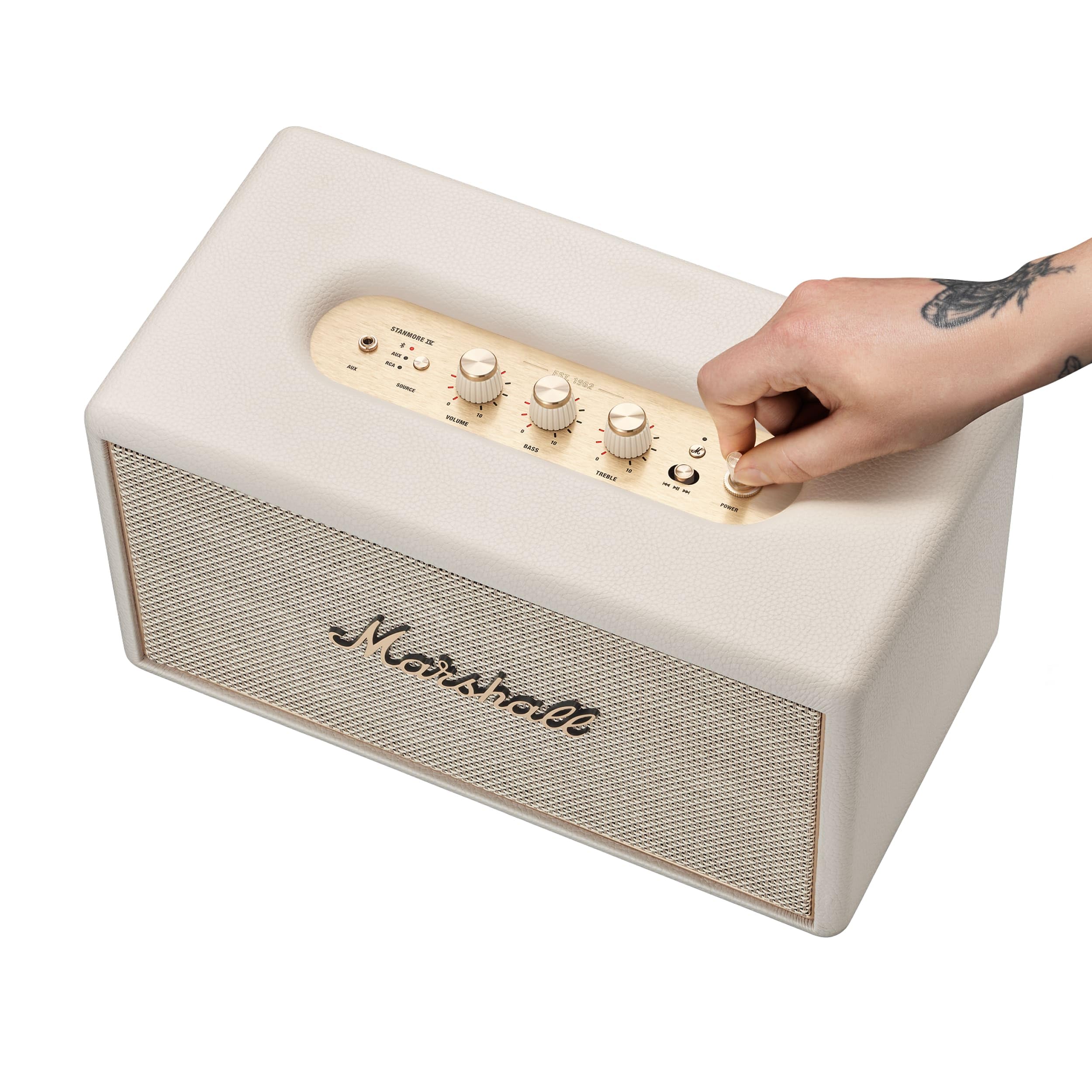 Marshall Stanmore IV Wired Connectivity Home Speaker with Bluetooth 5.3 with Auracast & RCA or 3.5mm Input - Cream — Amazon image 8