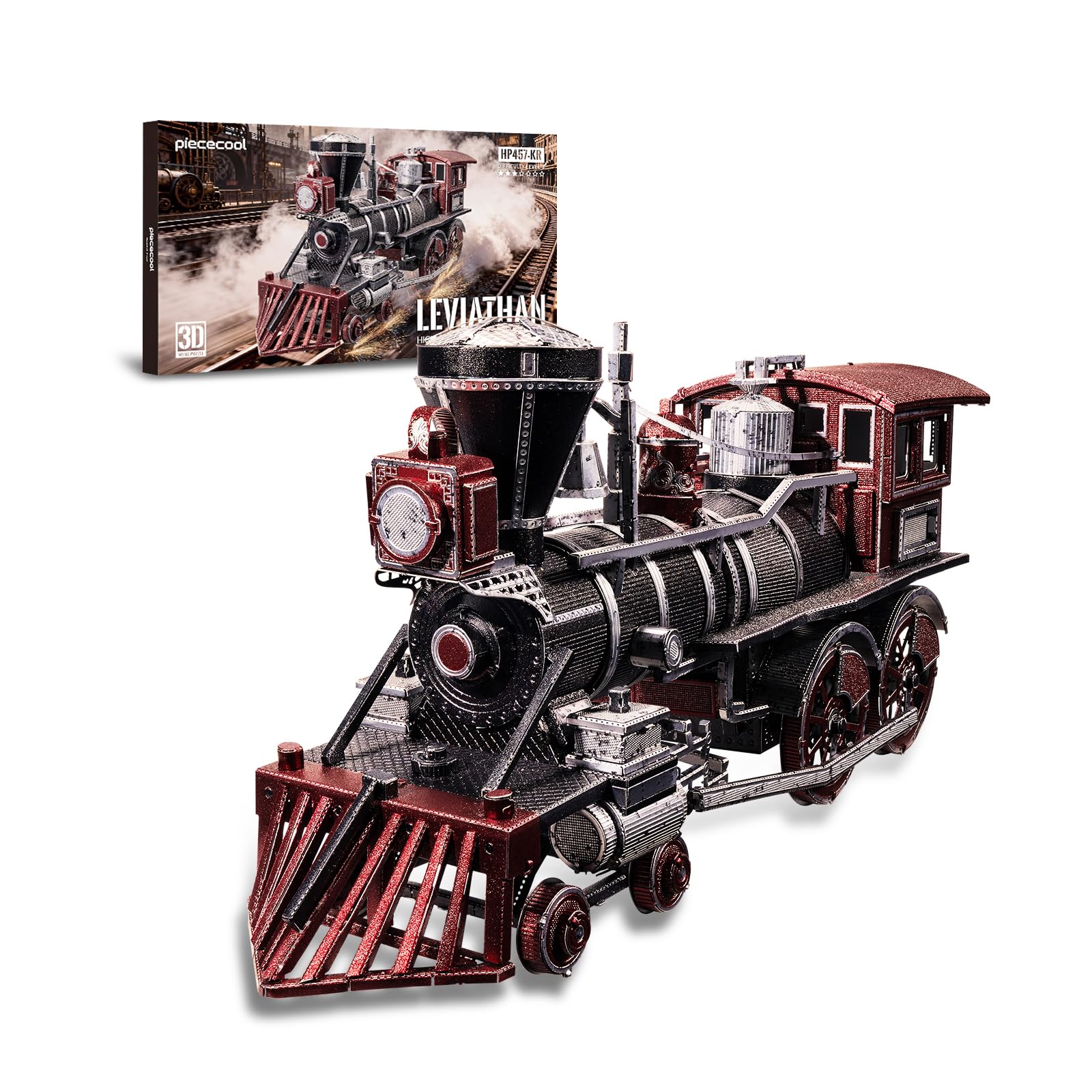 Piececool 3D Puzzle Metal Leviathan Train Metal Model Kits for Adult to Build 3D Metal Puzzles Jigsaw 3D Model Kits DIY Hobbies Best Gifts