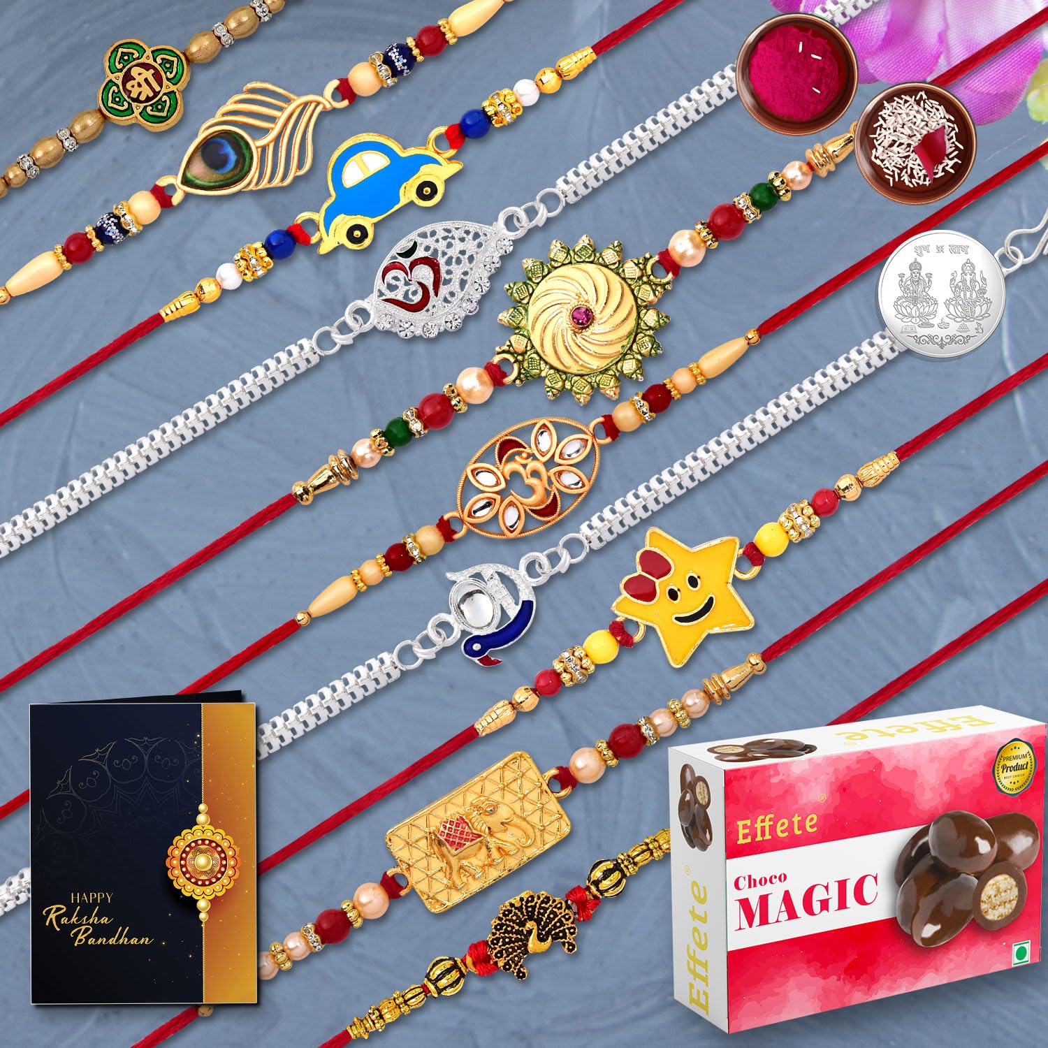 See full amazon price history chart for DeoDap Mens Multicolor Bracelet/ Rakhi (K10_Mc10_Cm32) & Effete Chocolate Almonds With Silver Color Pooja Coin, Roli Chawal & Greeting Card For Brother With Gift | Rakhi With Chocolate DeoDap Mens Multicolor Bracelet/ Rakhi (K10_Mc10_Cm32) & Effete Chocolate Almonds With Silver Color Pooja Coin, Roli Chawal & Greeting Card For Brother With Gift | Rakhi With Chocolate (B09B534L93) Amazon Price History, Amazon Price Tracker