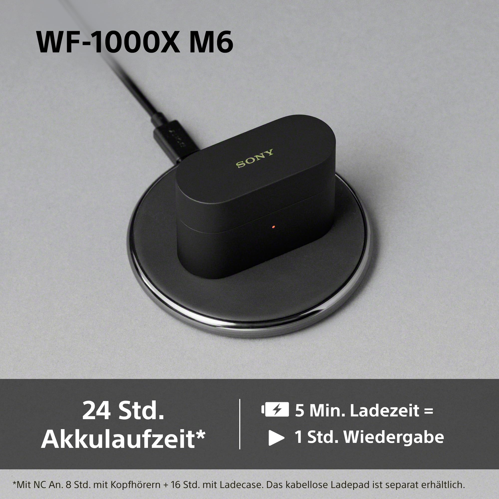 Sony WF-1000XM6 Flagship kabellose Noise Cancelling-Kopfhörer, Bluetooth, In-Ear-Kopfhörer, Sony Hi-Res-Sound, klare Anrufe, 10-Band-EQ, 24 Std.-Akkulaufzeit (NC An), IPX4 – Schwarz