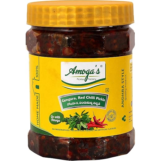Amogas Gongura Red Chilli Pickle 500