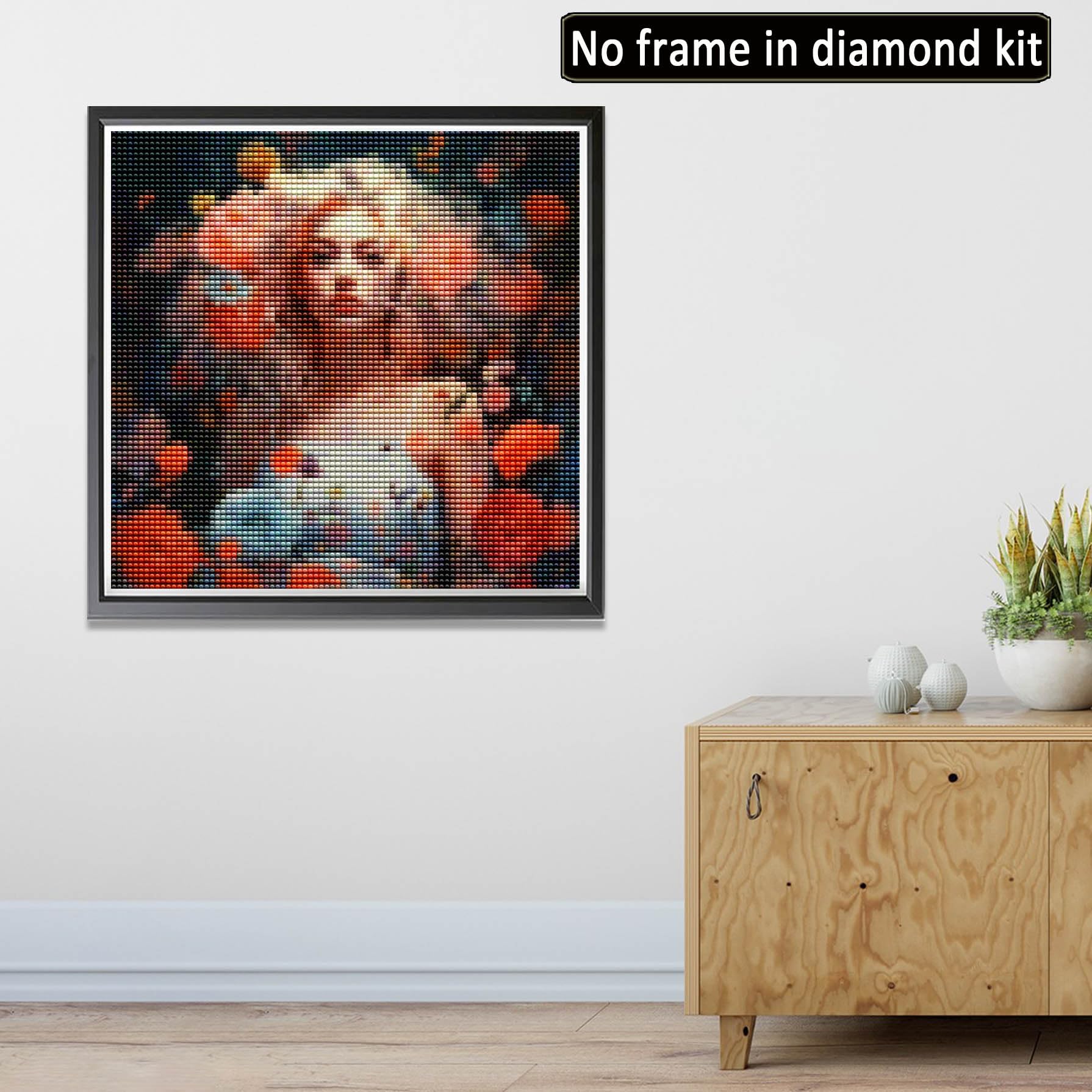 Diamond Painting Blumen Mandala 40x40cm - DIY Diamantbild | Entspannendes Bastelset Für Erwachsene