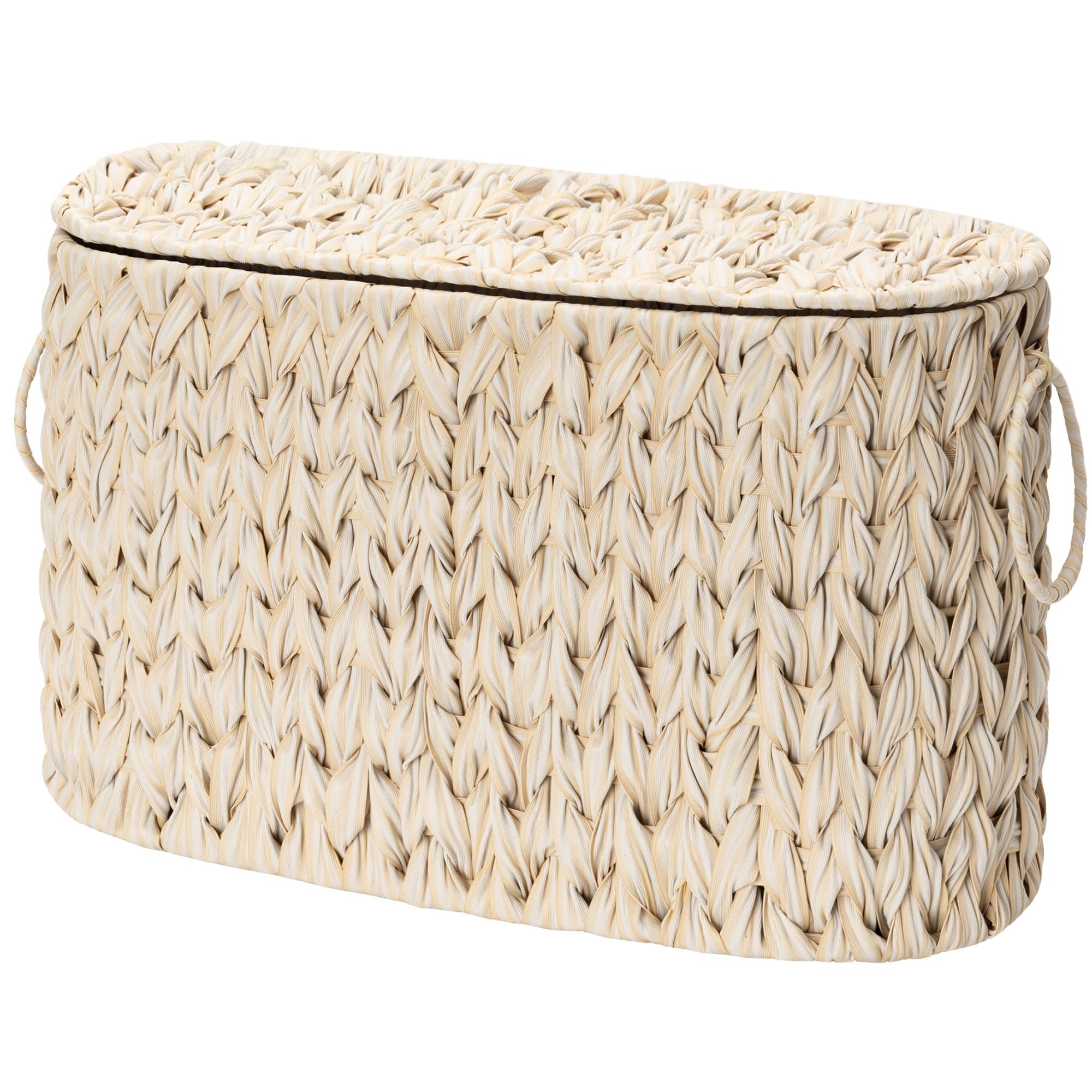GRANNY SAYS Toilet Paper Storage Basket with Lid, Freestanding Toilet Paper Holder, Bathroom Organizers and Storage, Wicker Basket for Bathroom Storage, Butter Milk