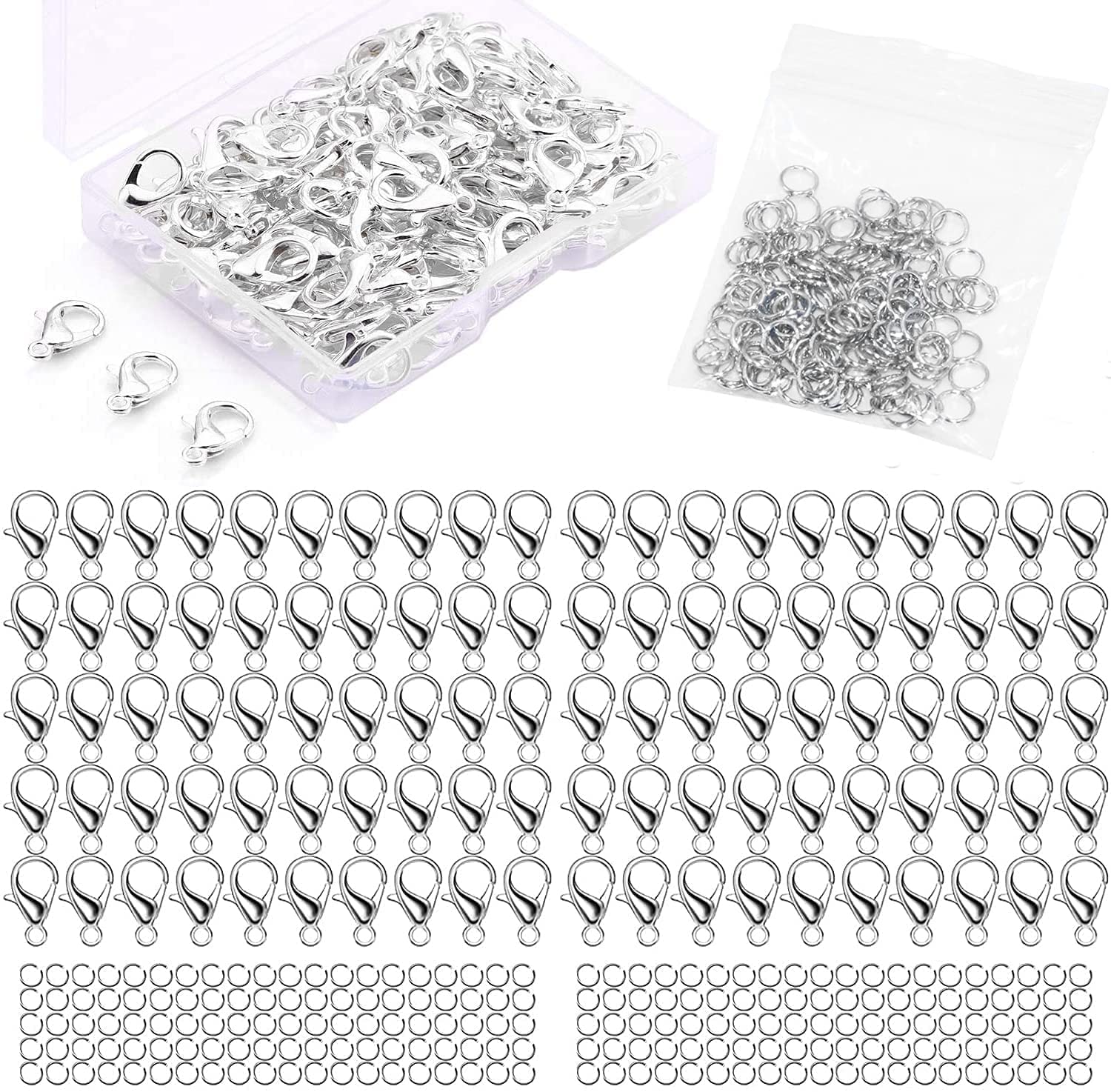 120 Pcs Stainless Steel Jump Rings With 60Pcs Lobster Claw Clasps For Earring Bracelet Necklace Pendants Jewelry DIY Craft Making Stainless Steel Color 4mm Jump Ring (Lock and Rings)