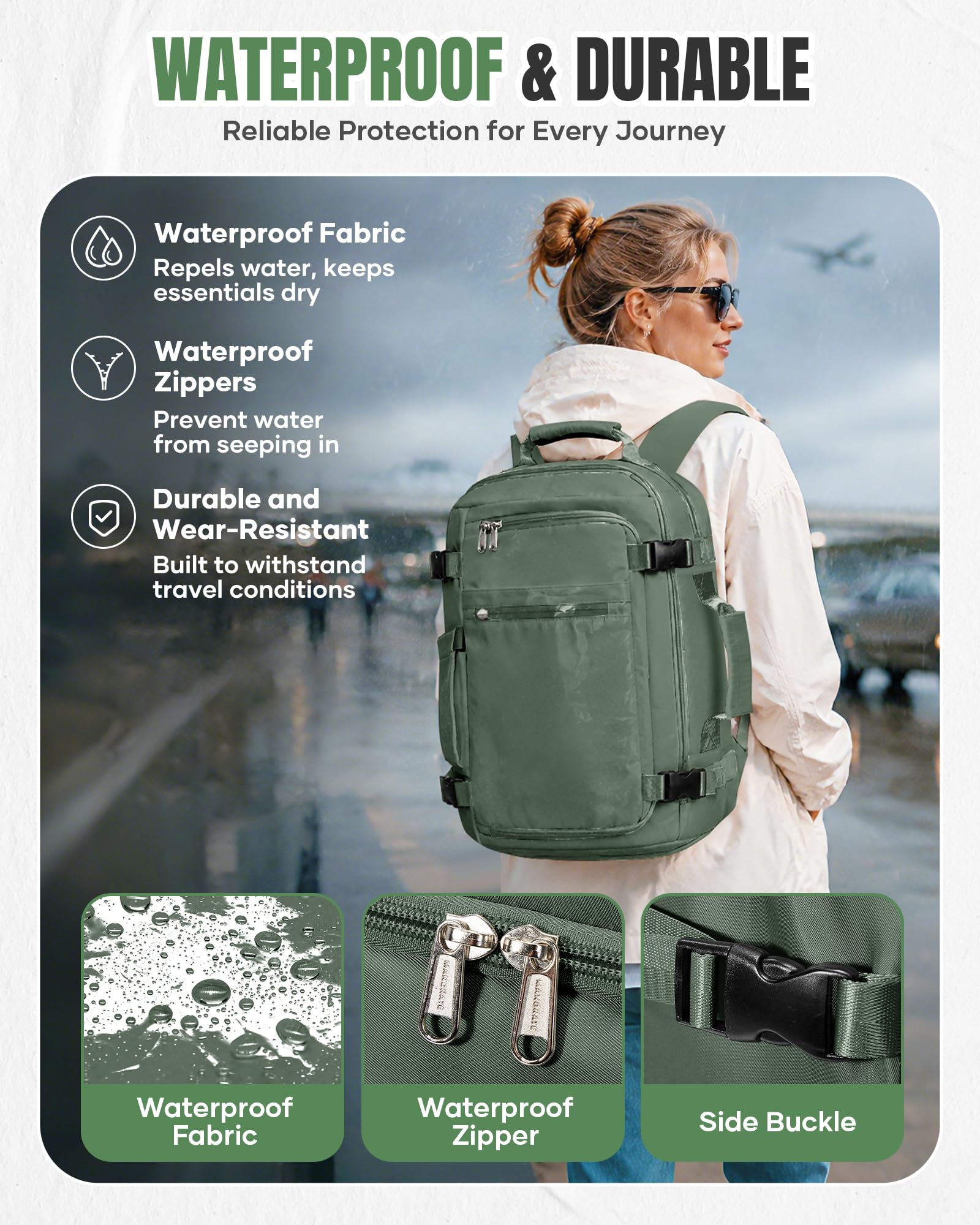 BJLFS Vakuum Rucksack 40×30×20 Handgepäck Rucksack 40x20x25 für Ryanair Wizzair Reiserucksack Damen Vakuum Handgepäck Flugzeug Easyjet 45×36×20 Wasserdicht Laptop Rucksack Herren