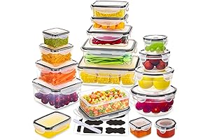 34 PCS Food Storage Containers Set with Airtight Lids