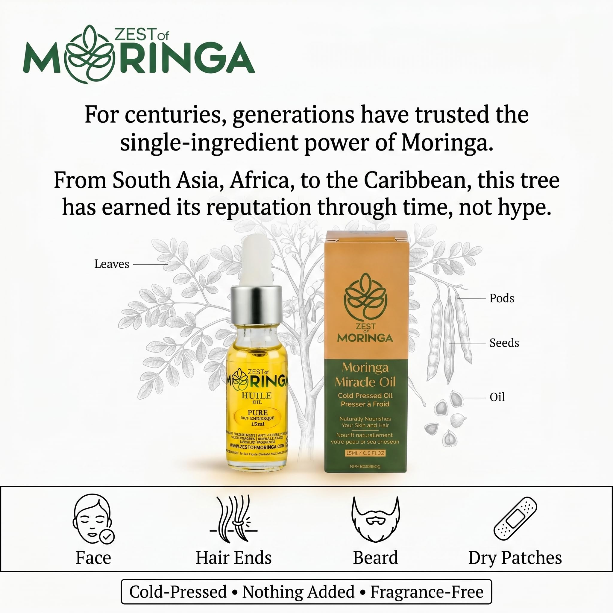 Amazon.com: Zest Of Moringa Seed Oil, Cold-Pressed 100% Pure, 15ml