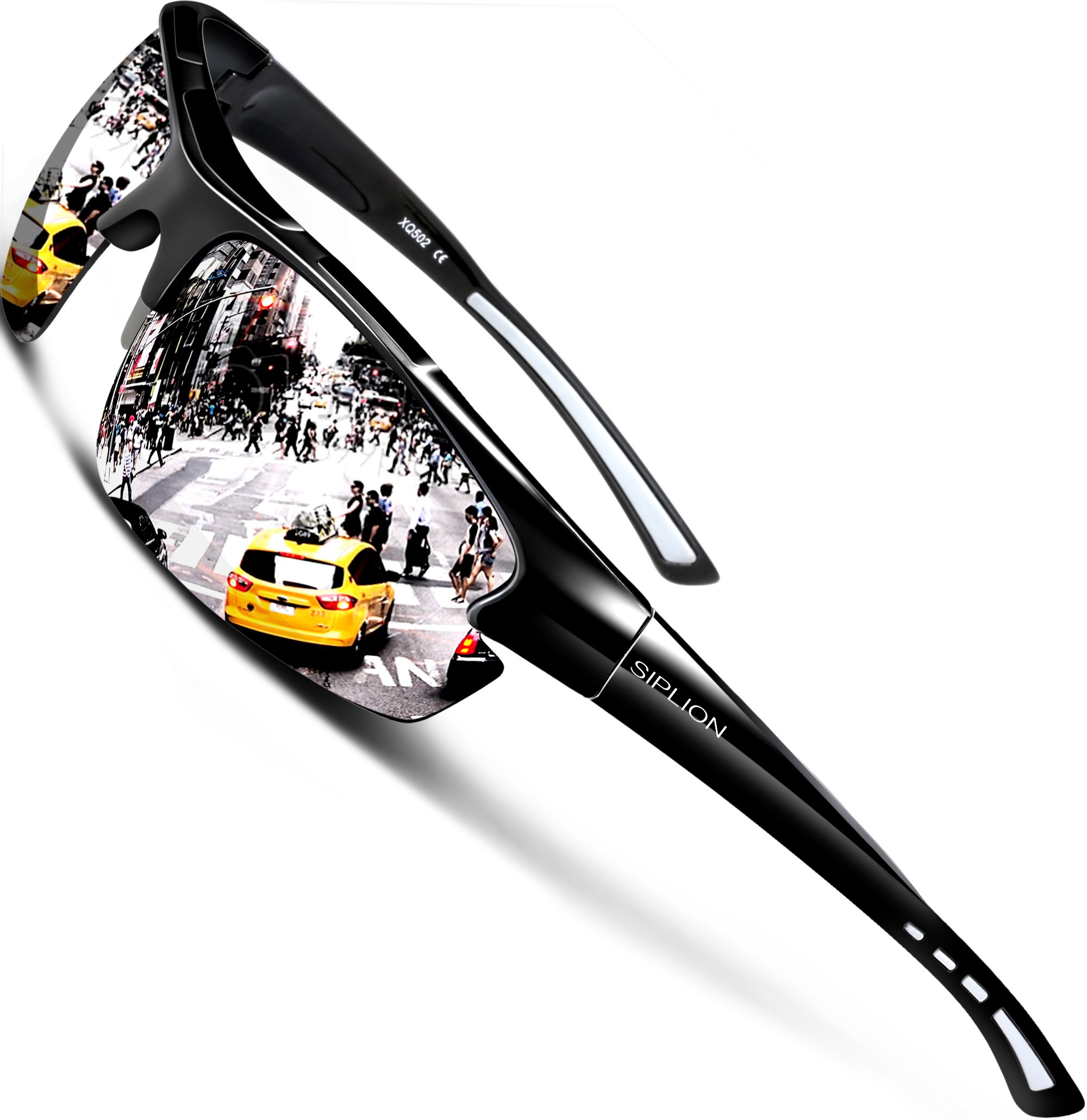 SIPLION Herren Sonnenbrille UV400 Schutz Polarisiert Superleichtes Rahmen CAT 3 CE